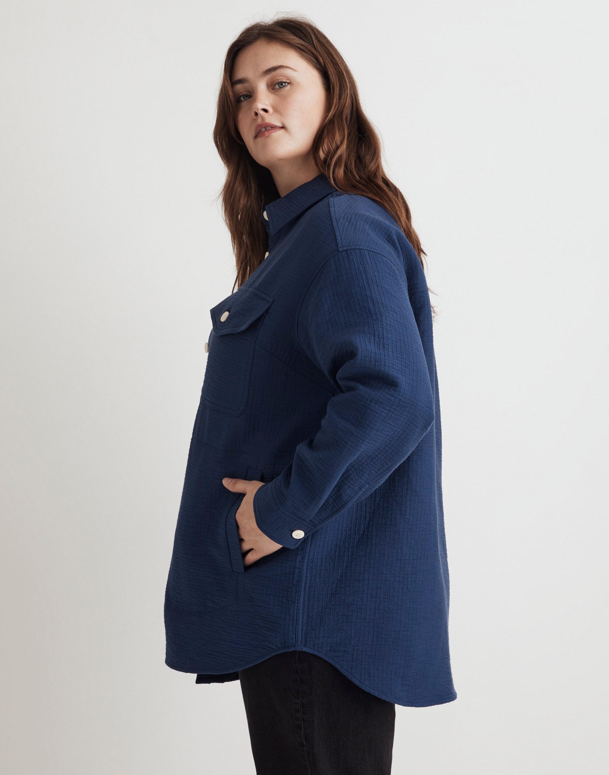 Plus Superoversized Shirt Jacket