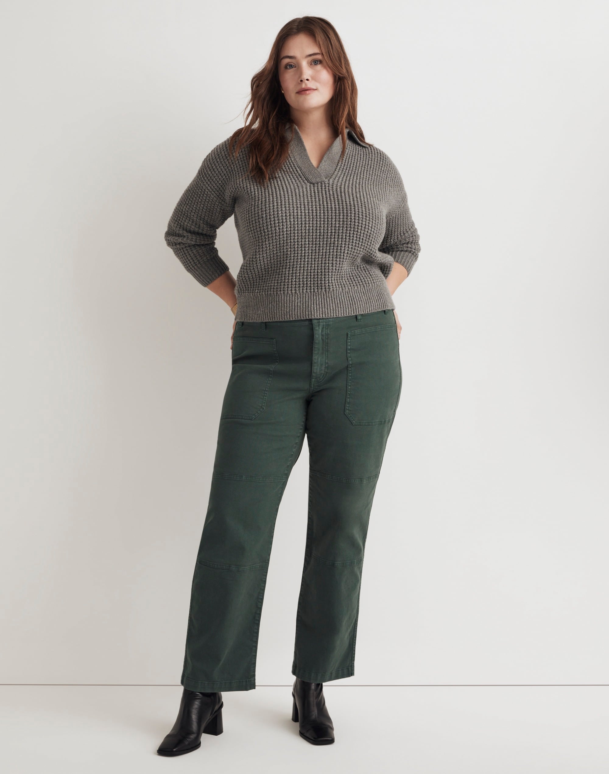 The Plus '90s Straight Cargo Pant in Garment-Dyed Canvas