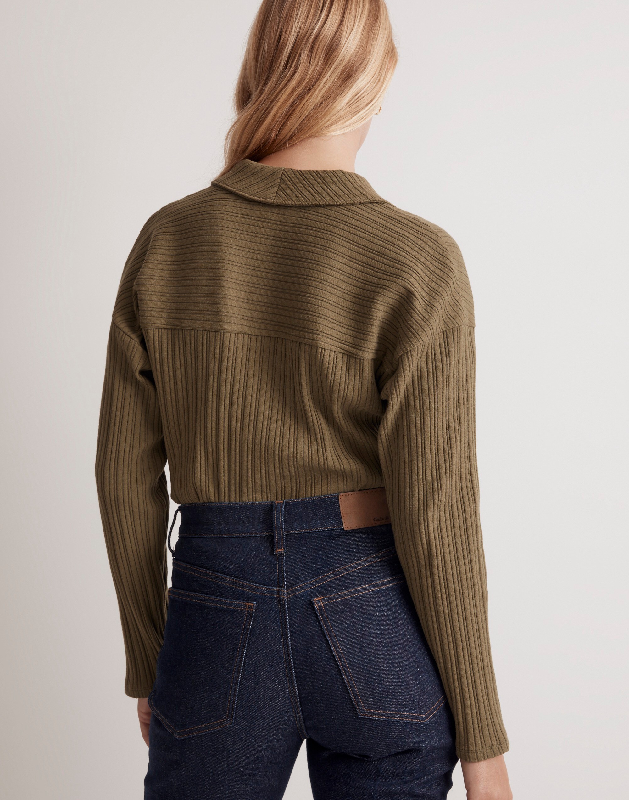 Variegated Rib Boxy Polo Shirt