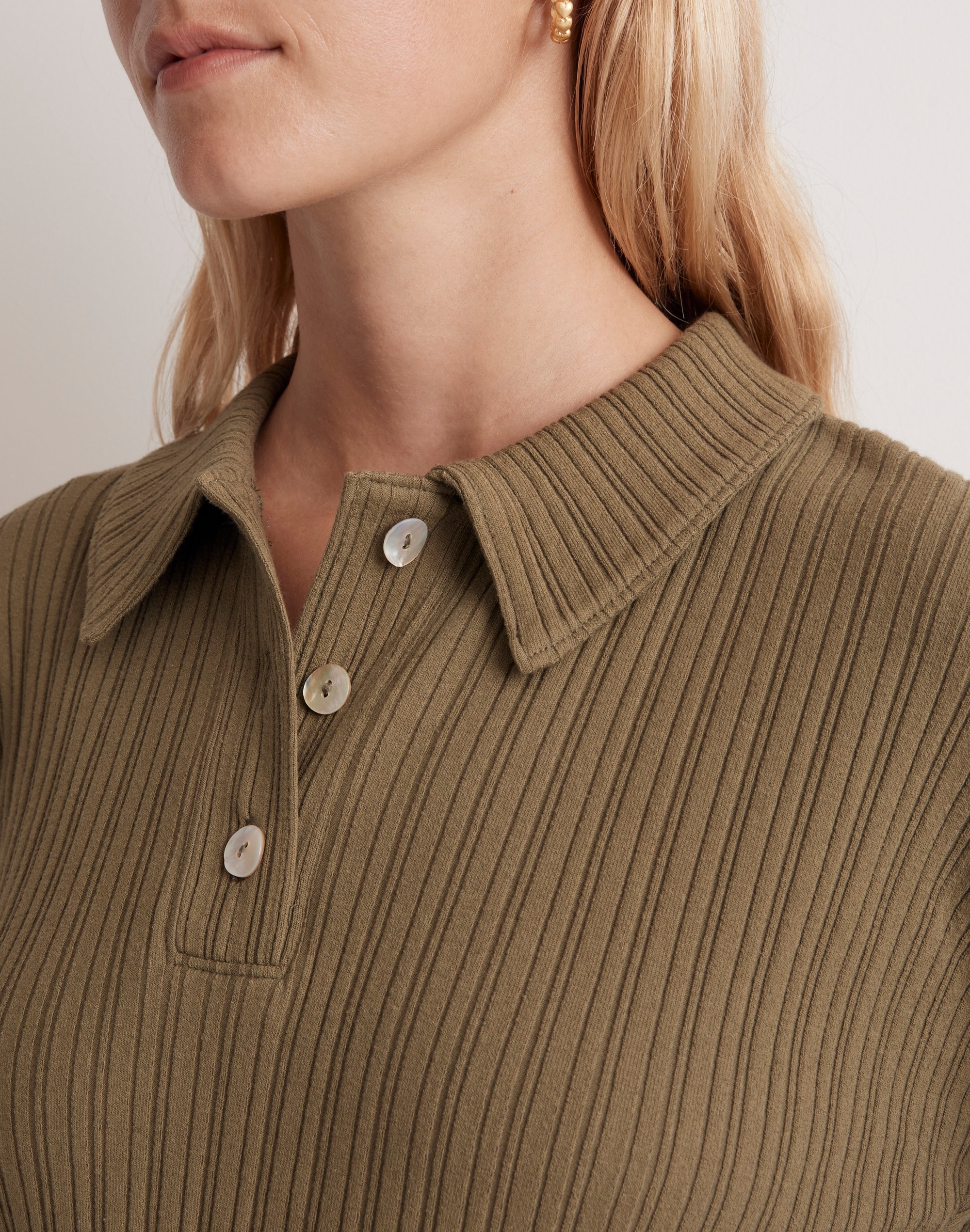 Variegated Rib Boxy Polo Shirt