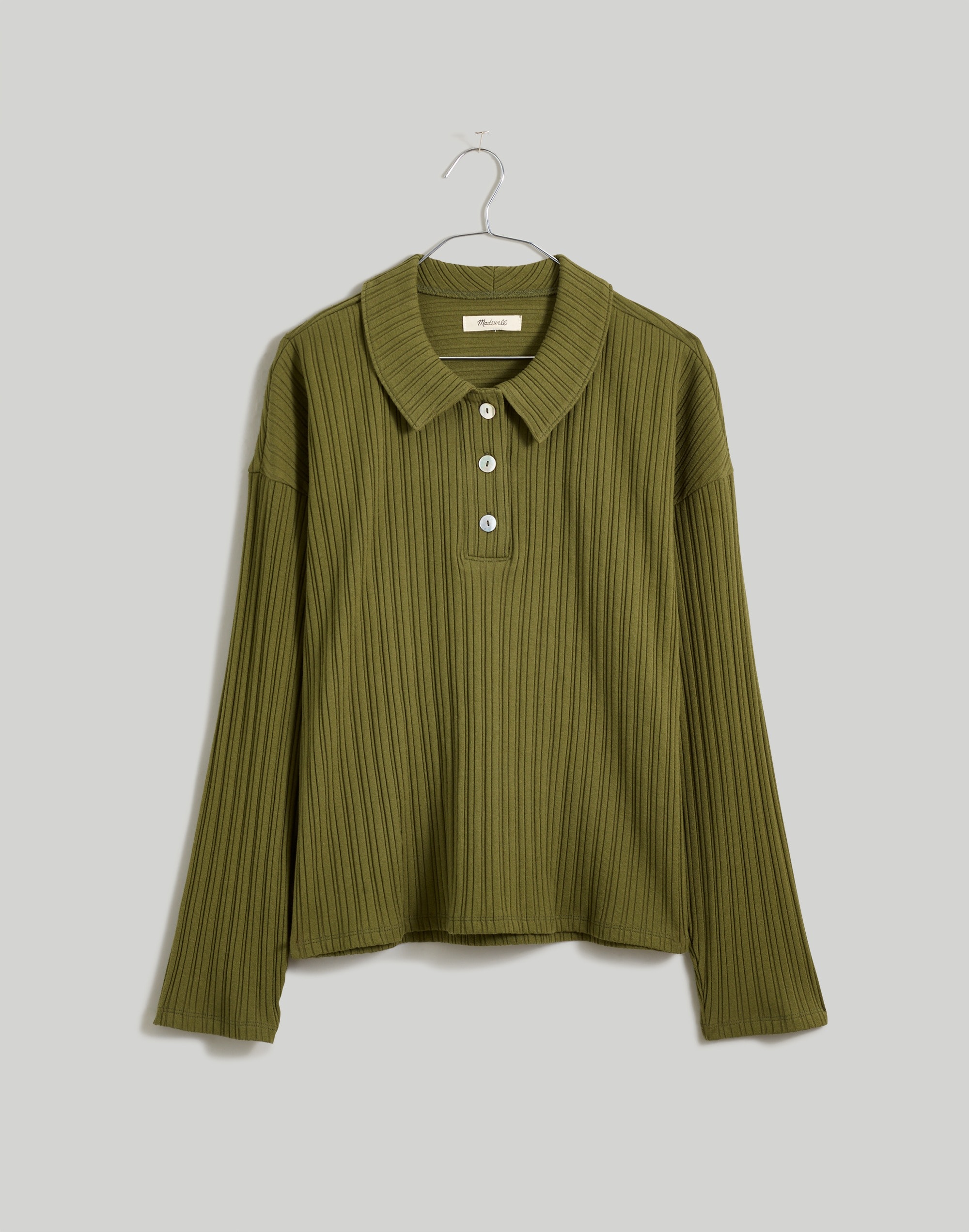 Variegated Rib Boxy Polo Shirt