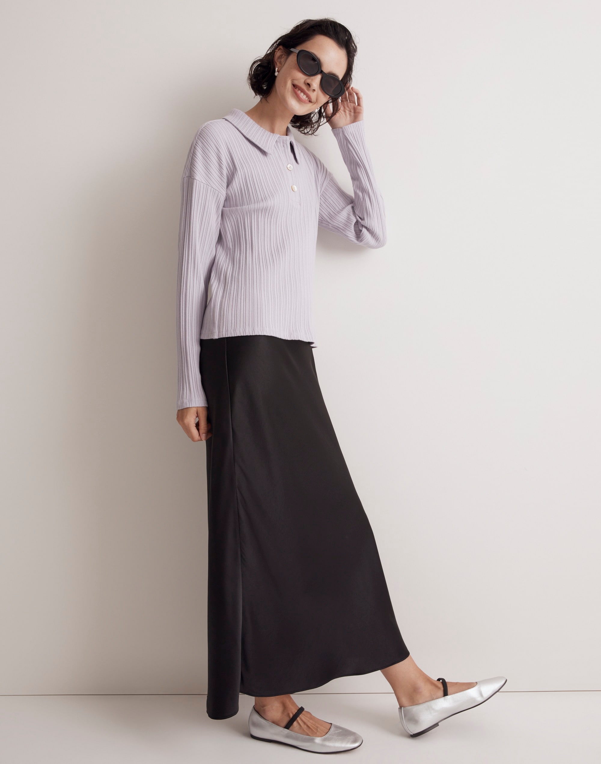 Variegated Rib Boxy Polo Shirt