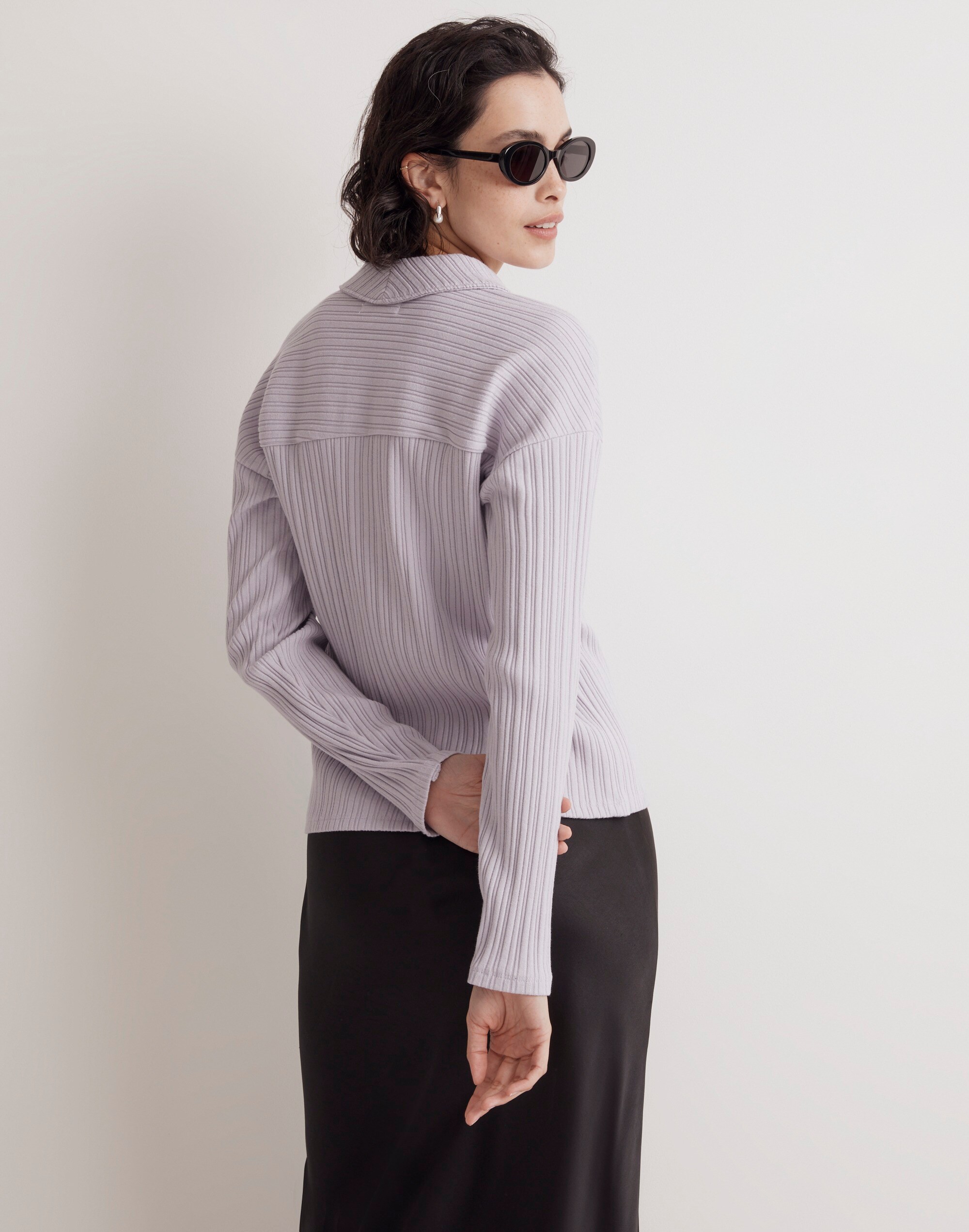 Variegated Rib Boxy Polo Shirt