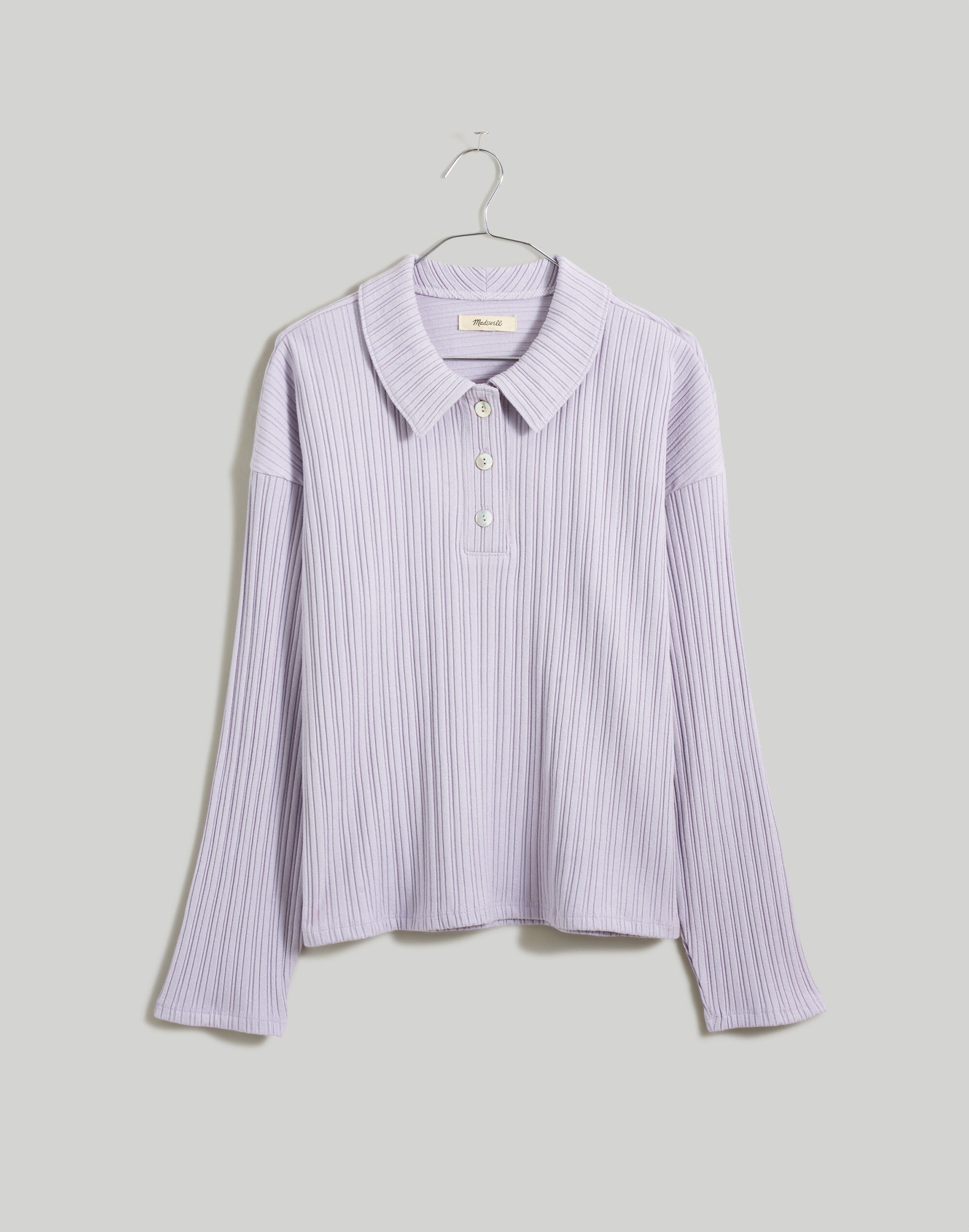 Variegated Rib Boxy Polo Shirt
