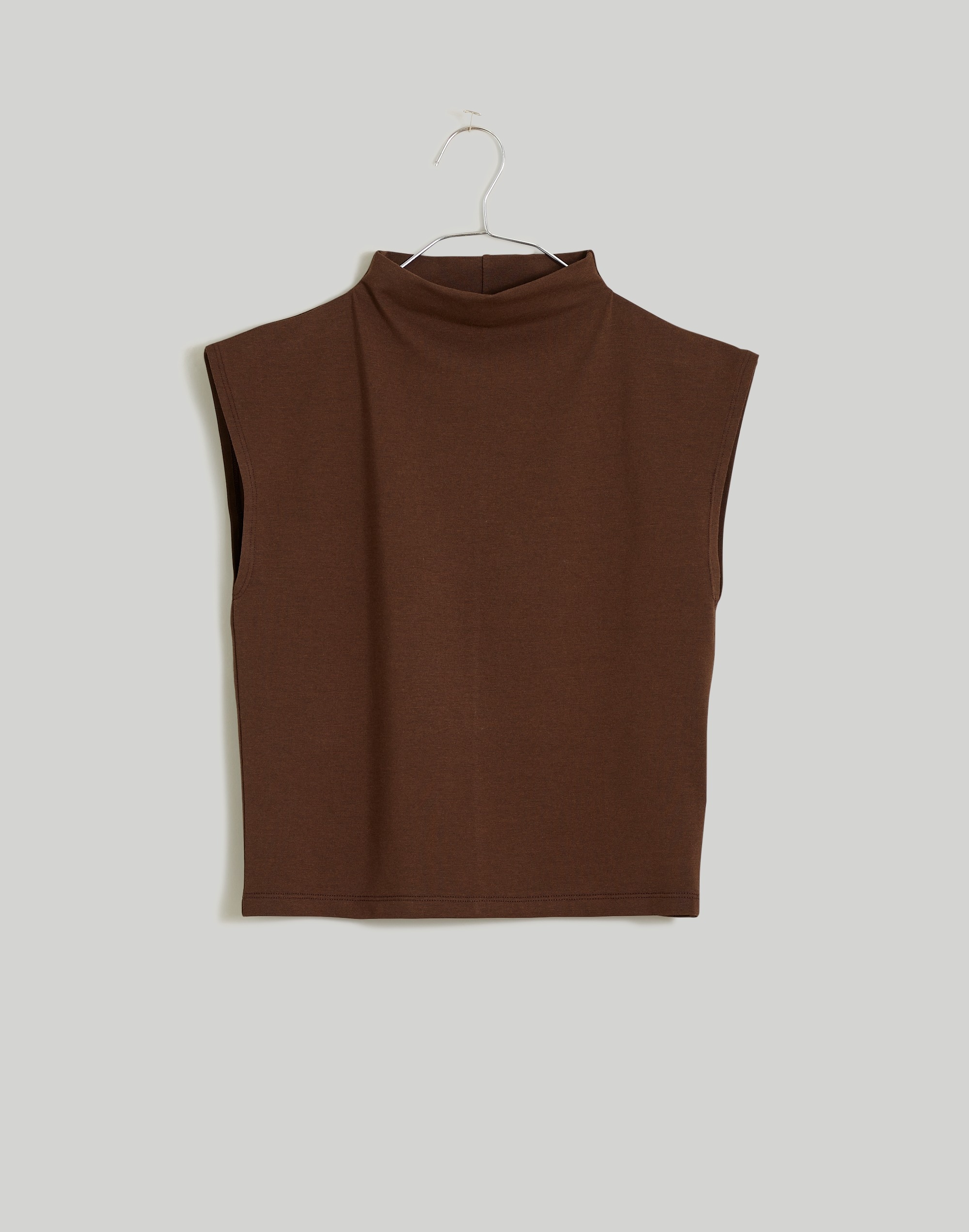 Mw Funnelneck Cropped Muscle Tee In Dark Coffee