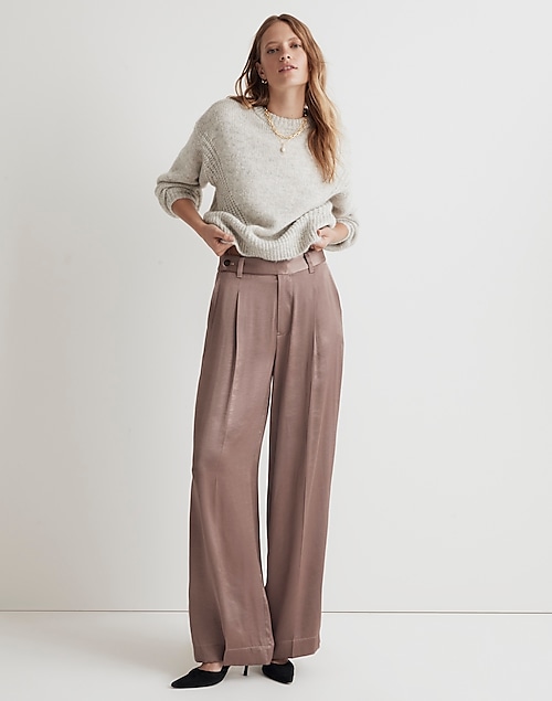 The Harlow Wide-Leg Pant in Satin