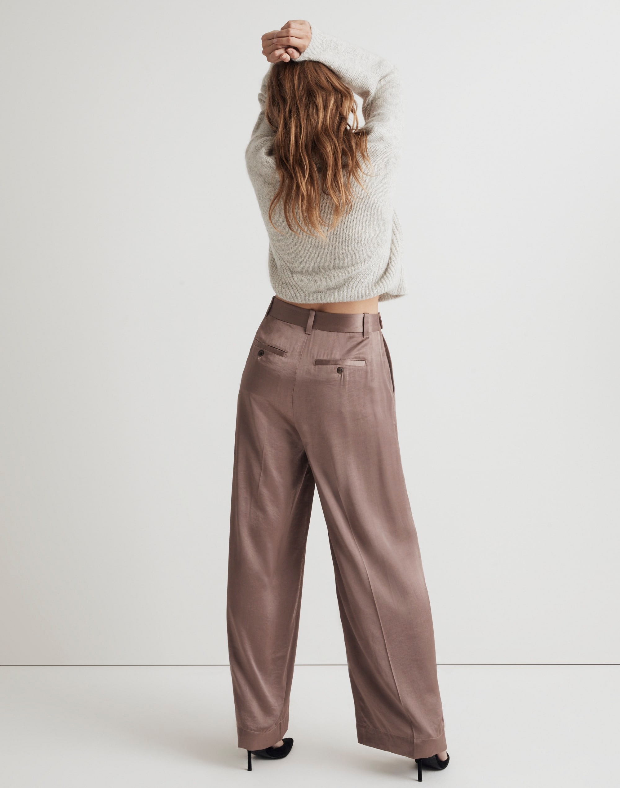 The Harlow Wide-Leg Pant in Satin