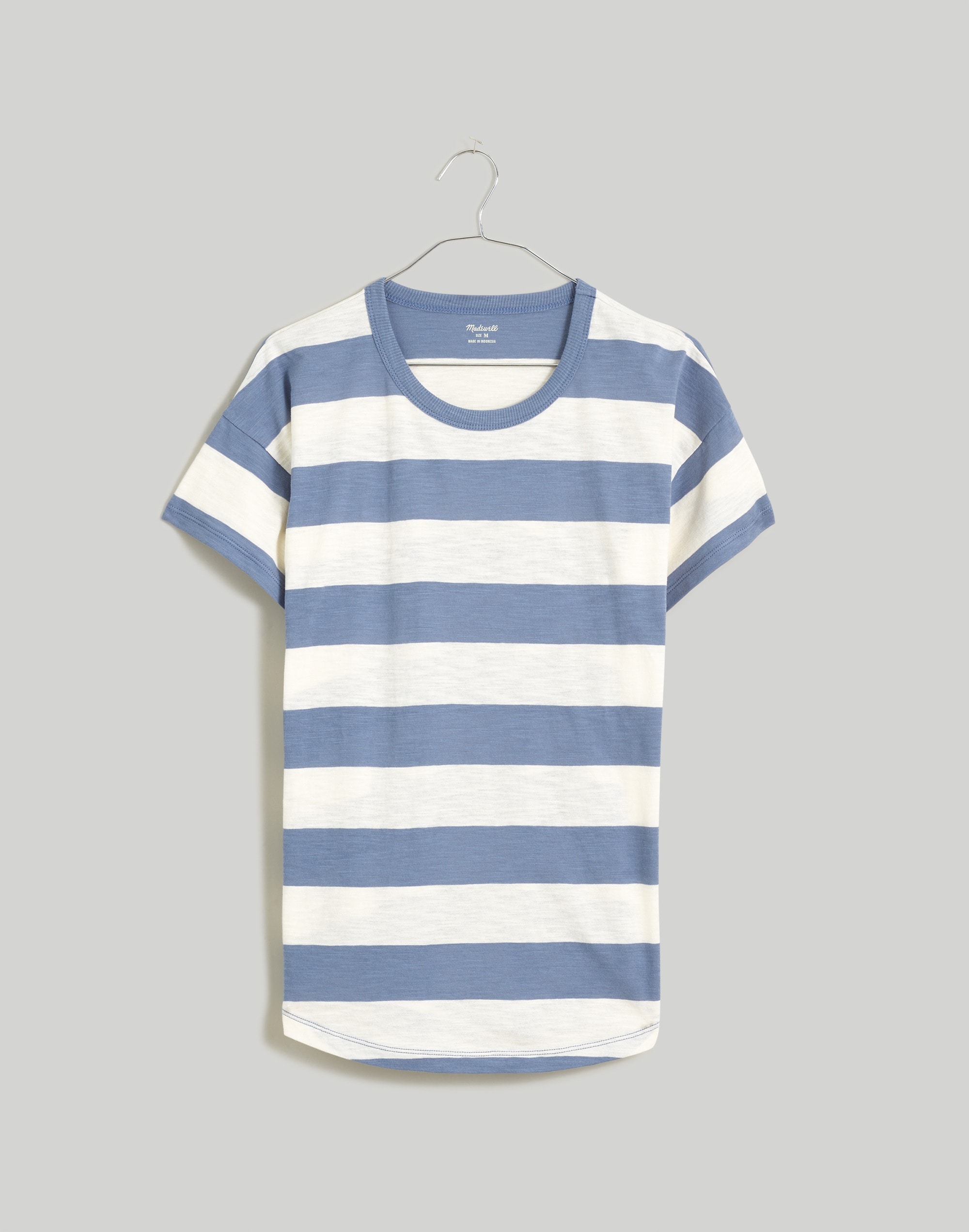 whisper cotton crewneck tee in stripe
