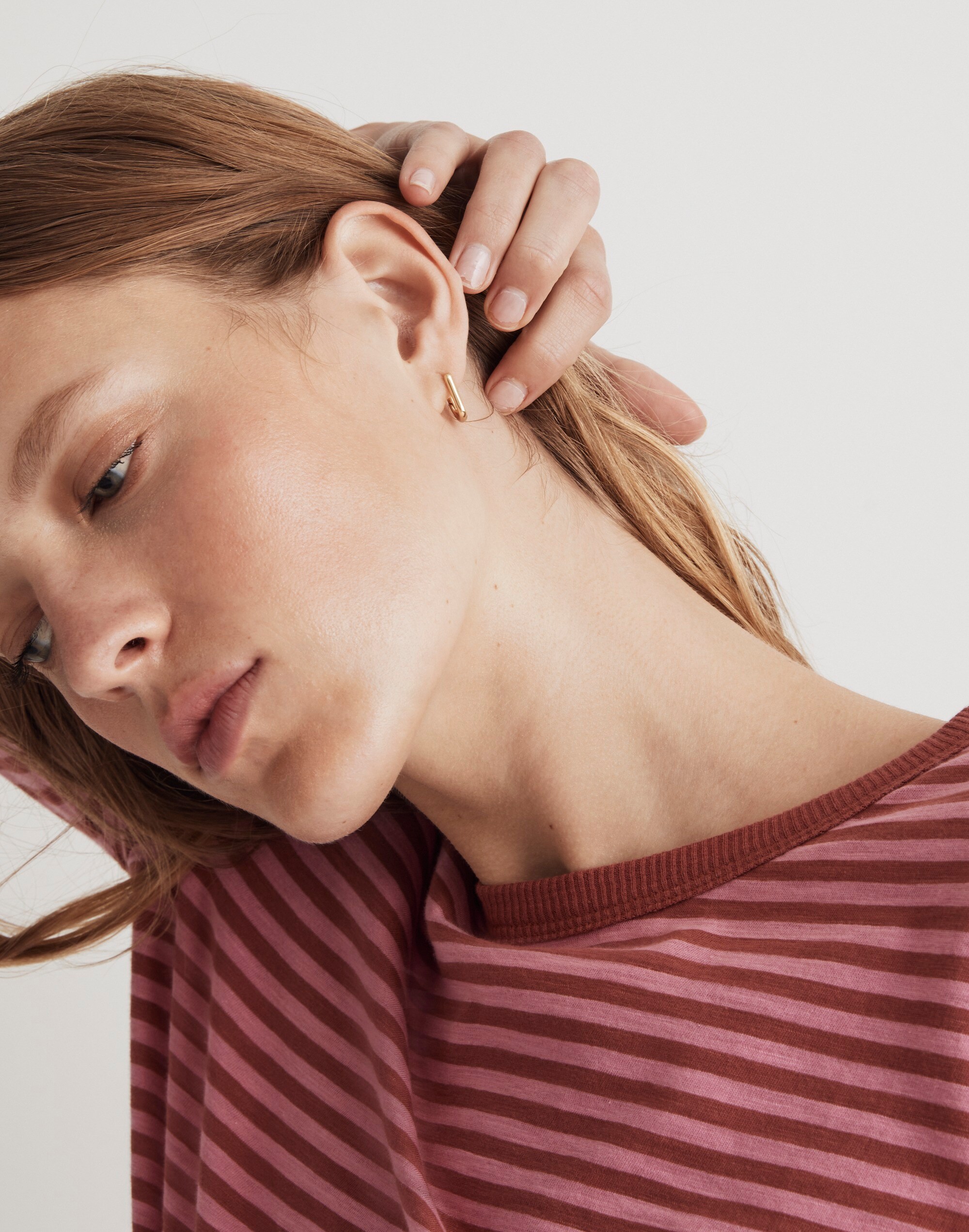 Whisper Cotton Rib-Crewneck Long-Sleeve Tee