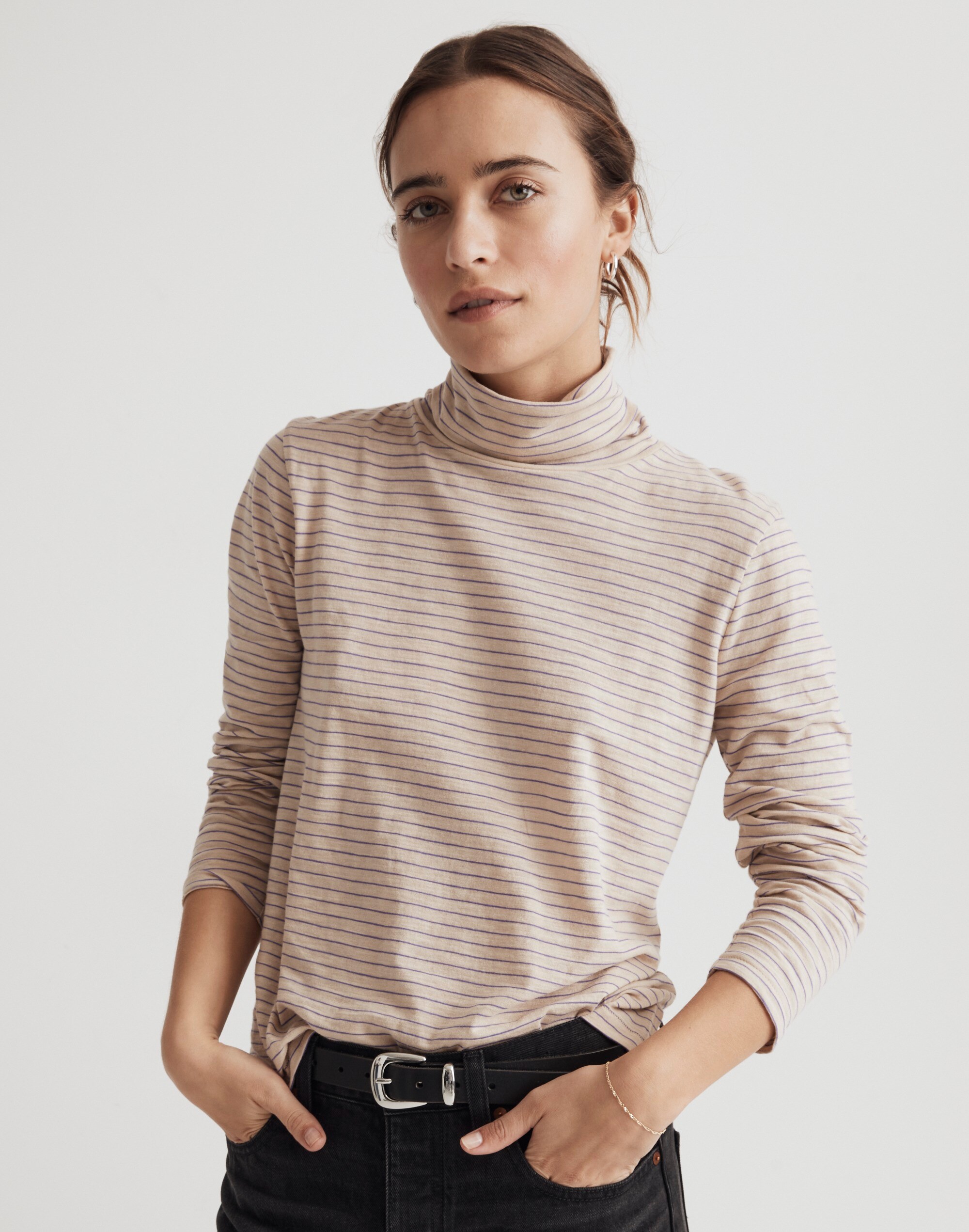 Whisper Cotton Turtleneck Tee