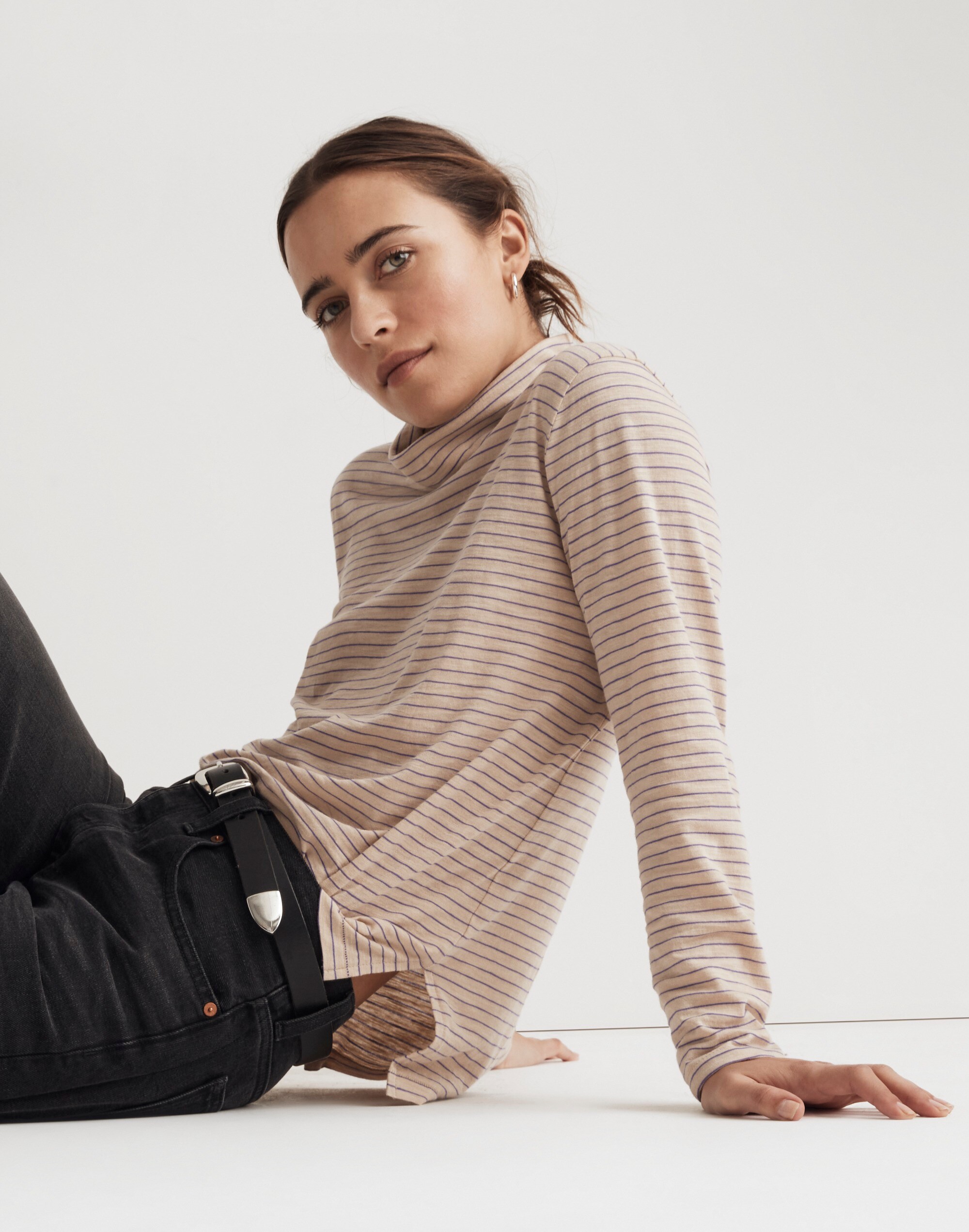 Whisper Cotton Turtleneck Tee