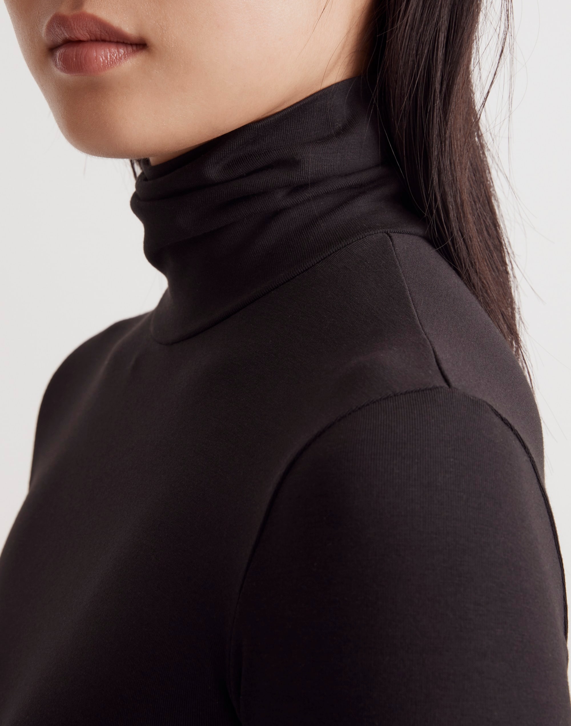 Turtleneck Thong Bodysuit in true black image 5