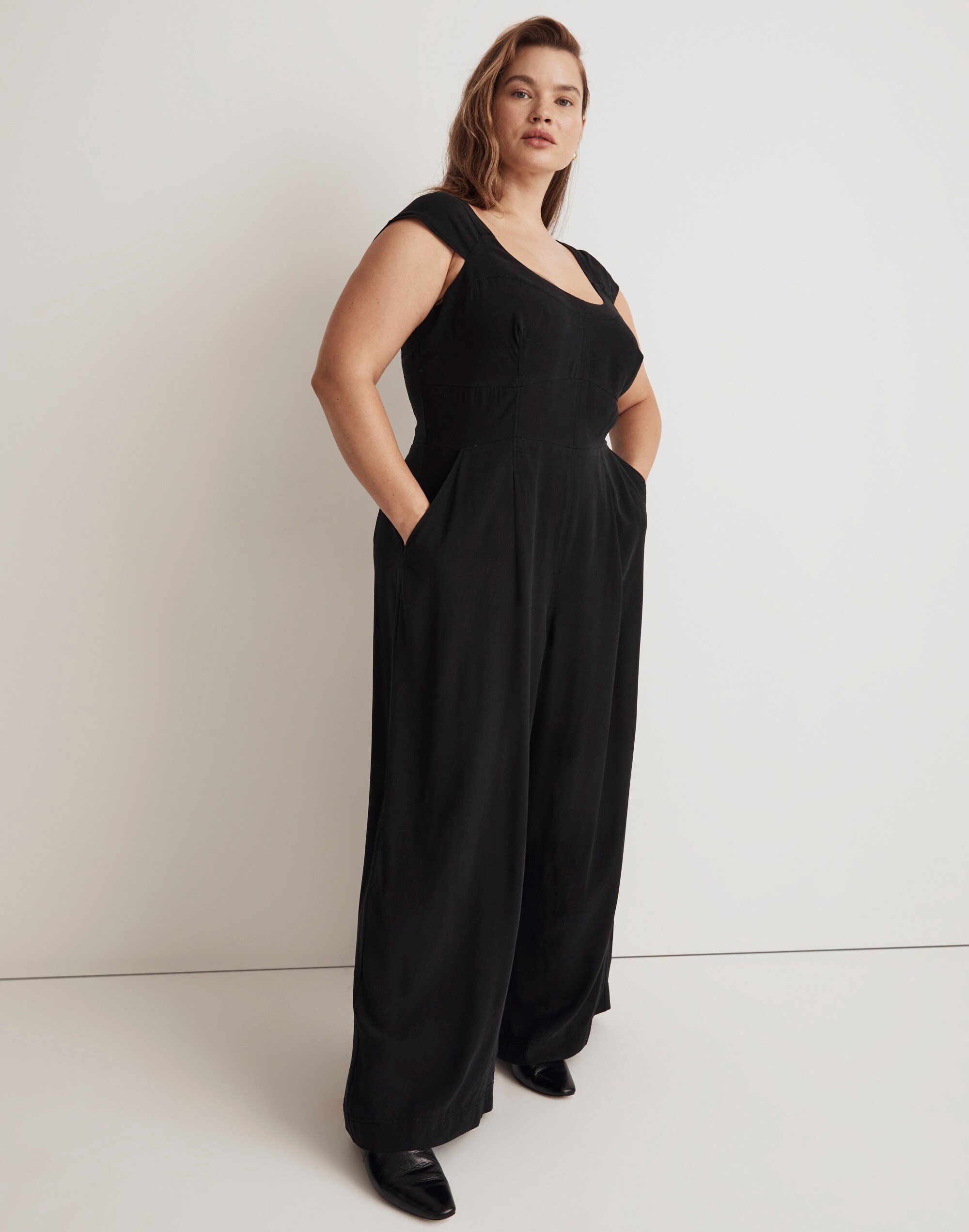 M369 Lサイズ　タグ付き　新品　CAPSULE CORP JUMPSUIT Plus Cap-Sleeve Crop Wide-Leg Jumpsuit | Madewell
