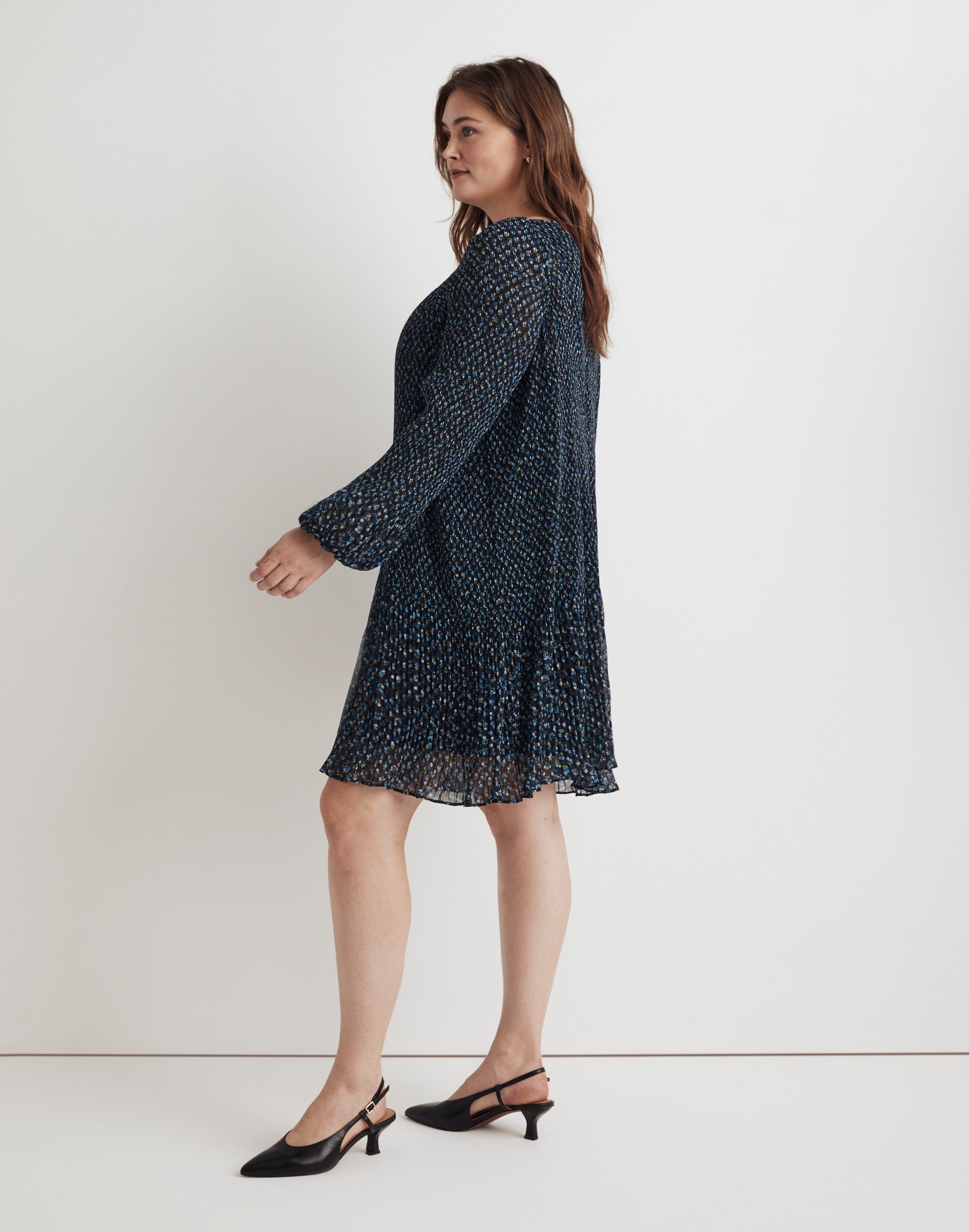 Plus Crinkle Georgette Mini Dress in Floral