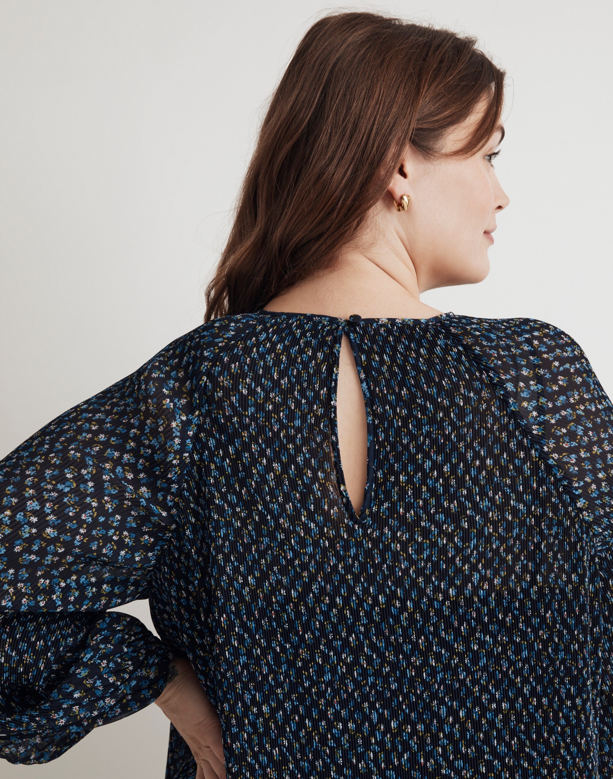 Plus Crinkle Georgette Mini Dress in Floral