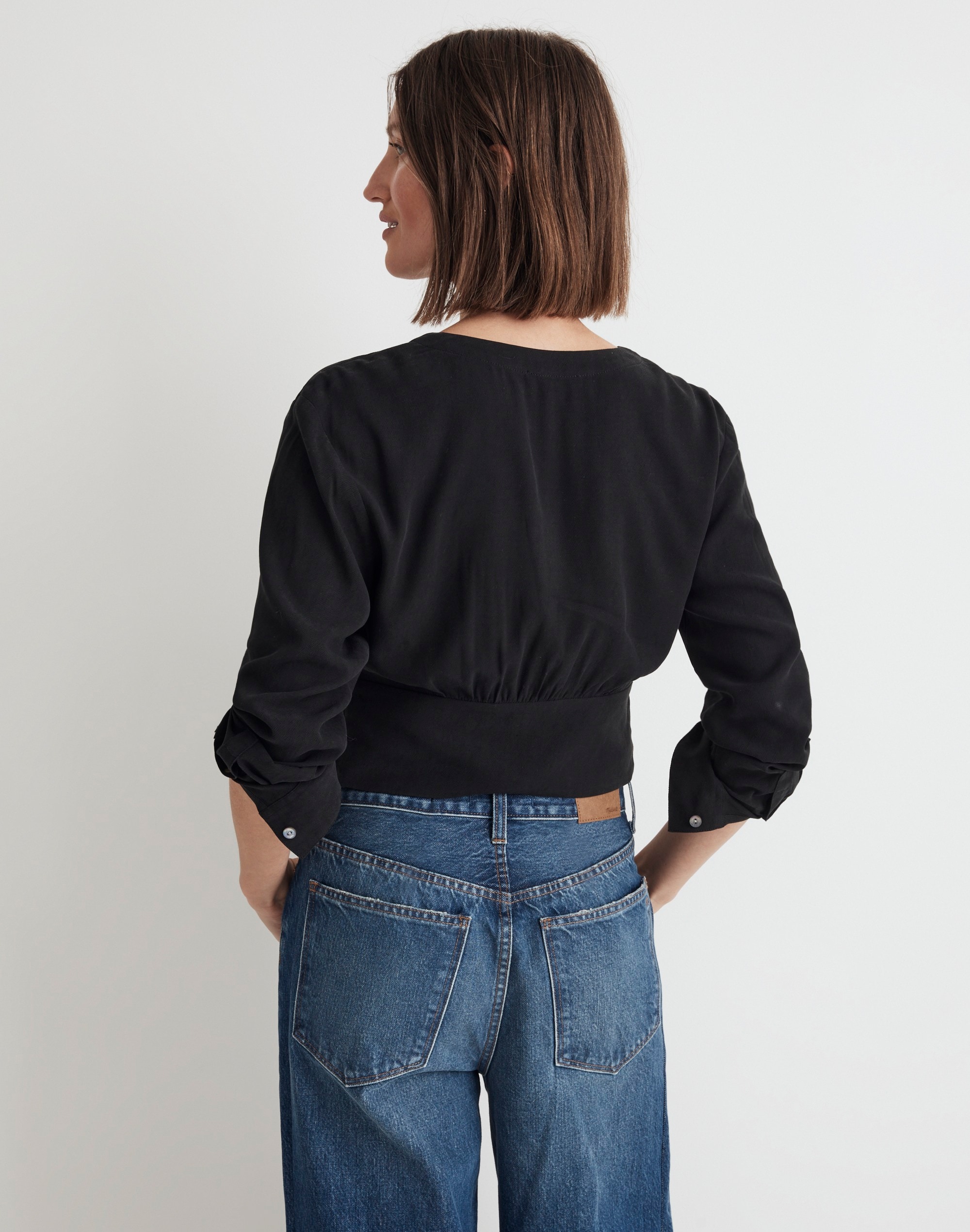 Lusterweave V-Neck Button-Front Shirt Alternate Image 4