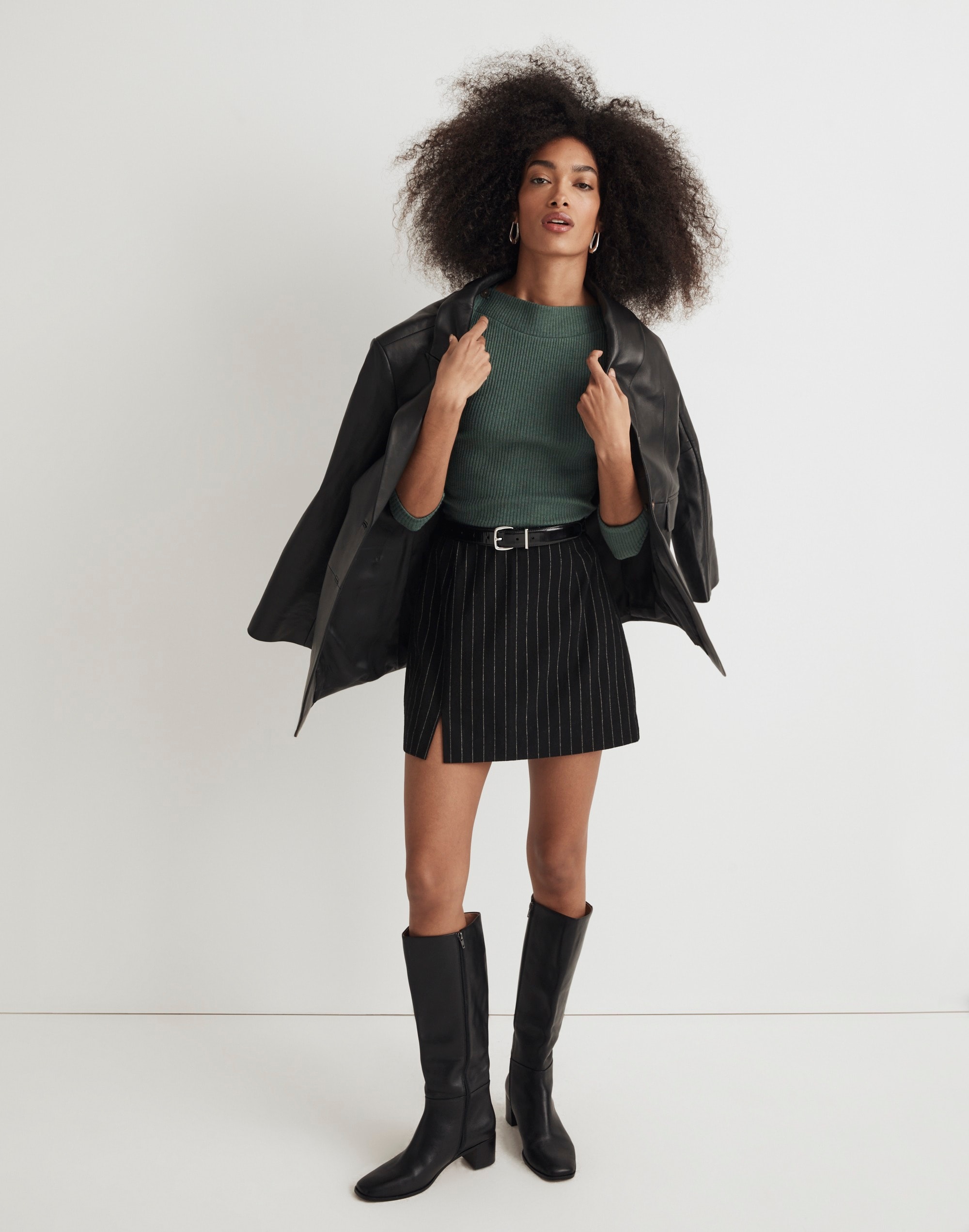 Boatneck Button Long-Sleeve Top