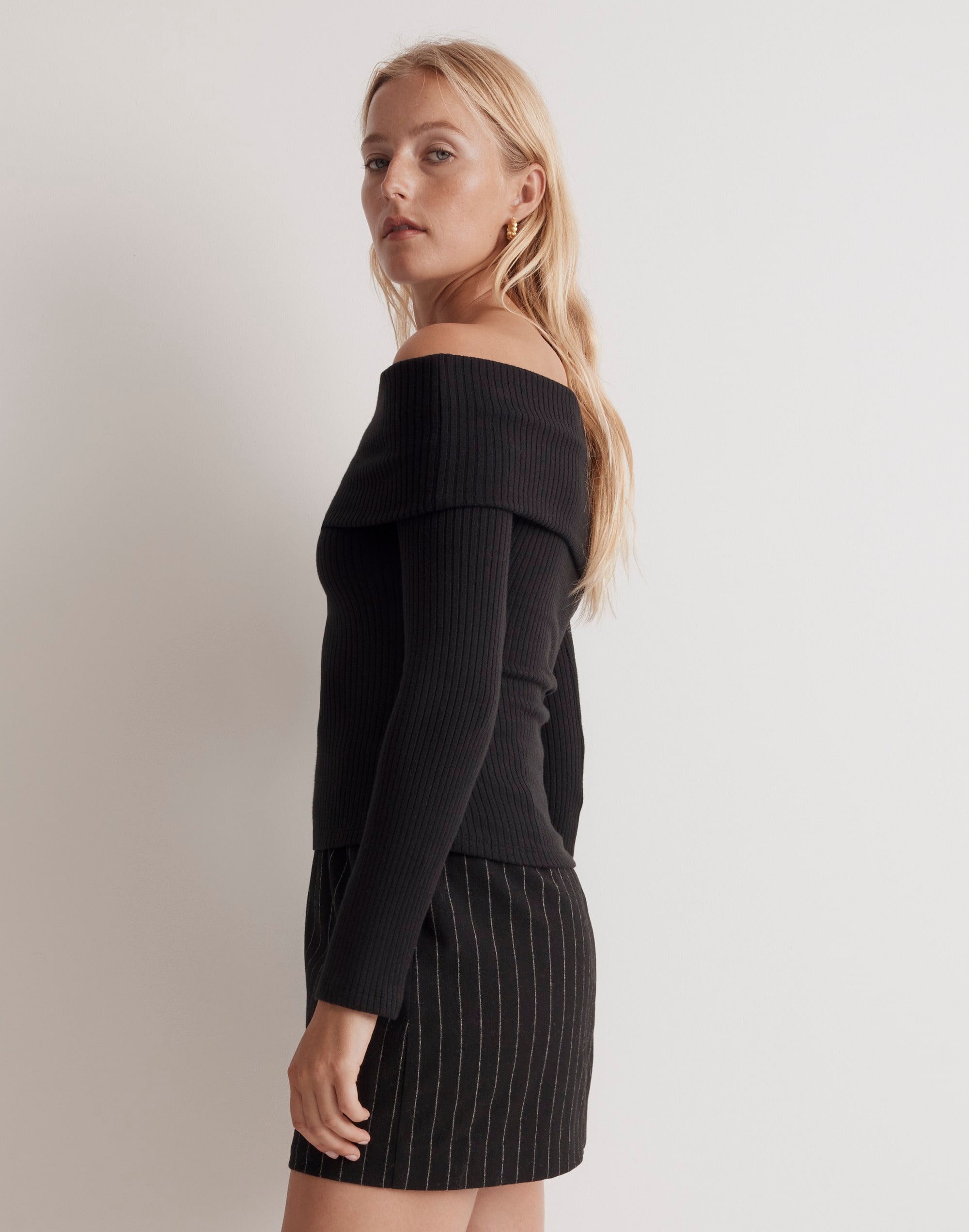 Off-Shoulder Long-Sleeve Top