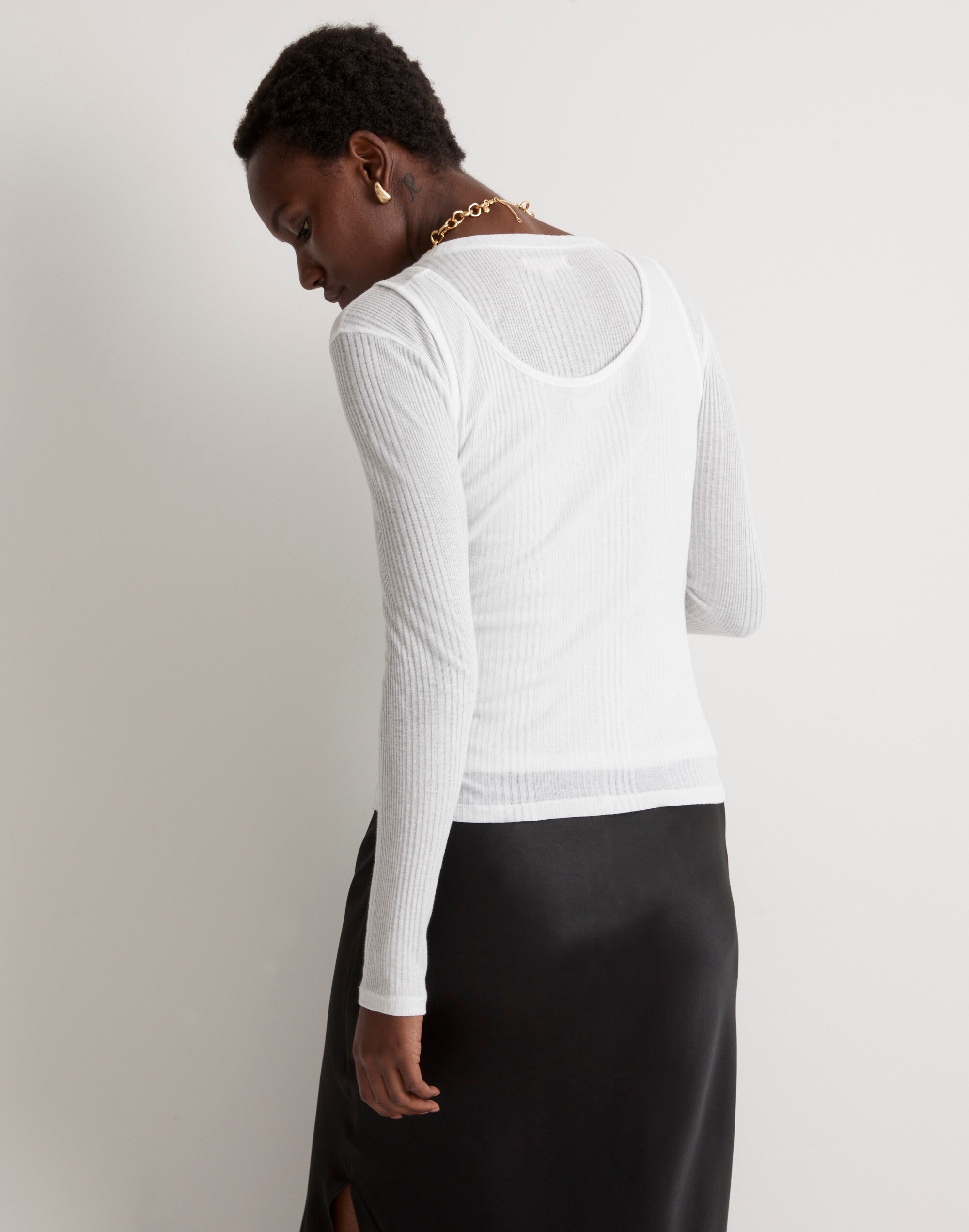 Variegated Ribbed Scoopneck Tank