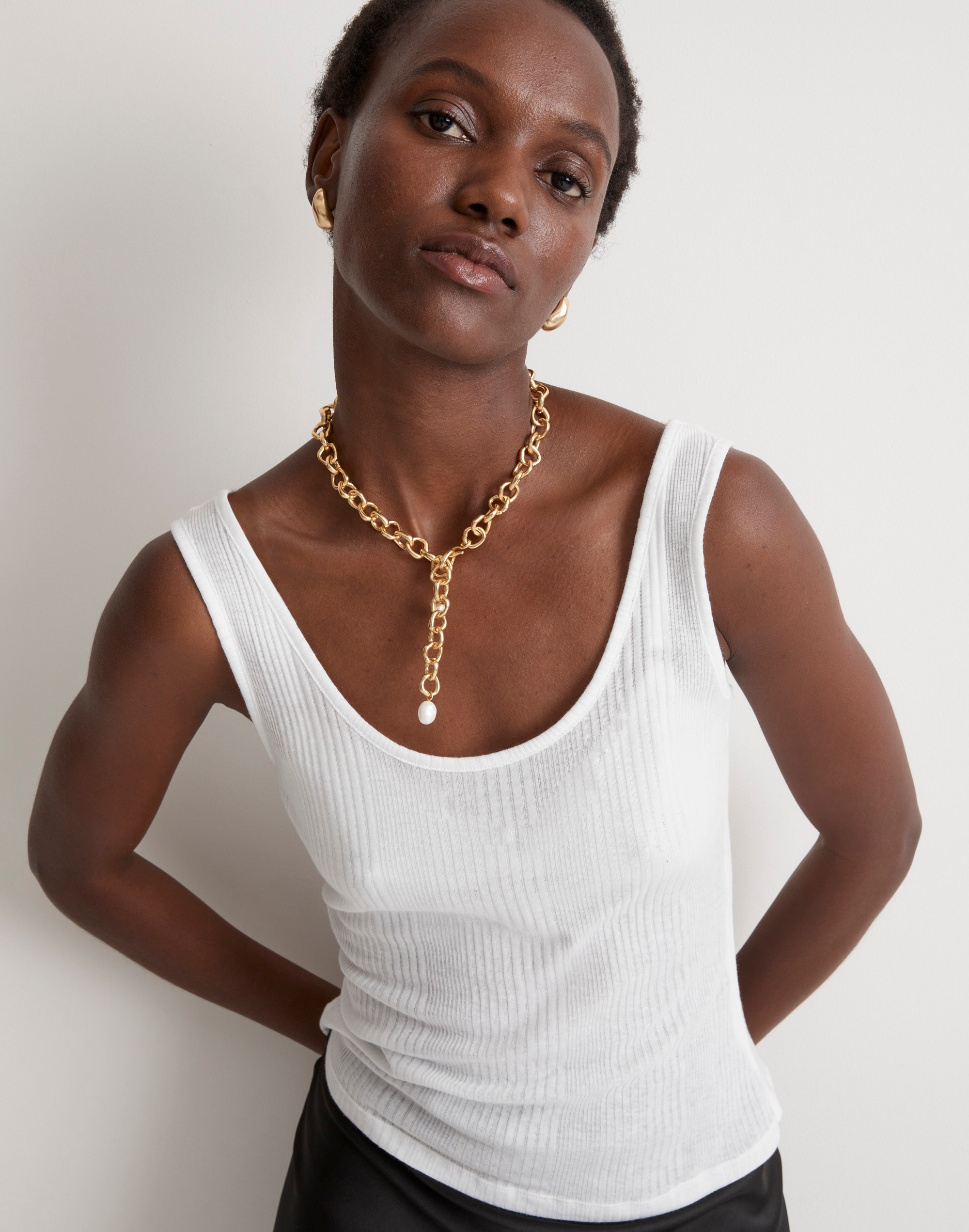 Variegated Ribbed Scoopneck Tank