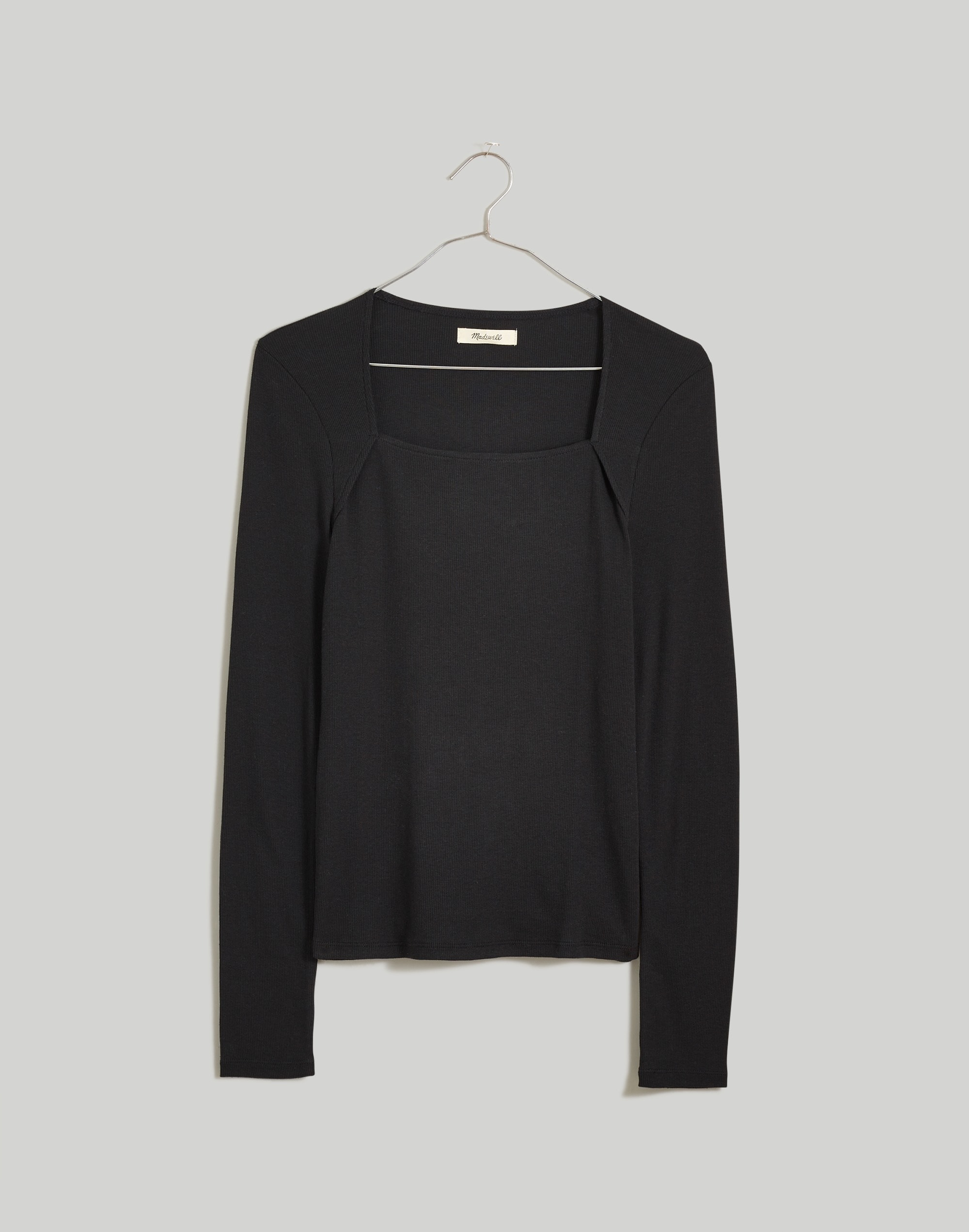 plus angled neckline long-sleeve top