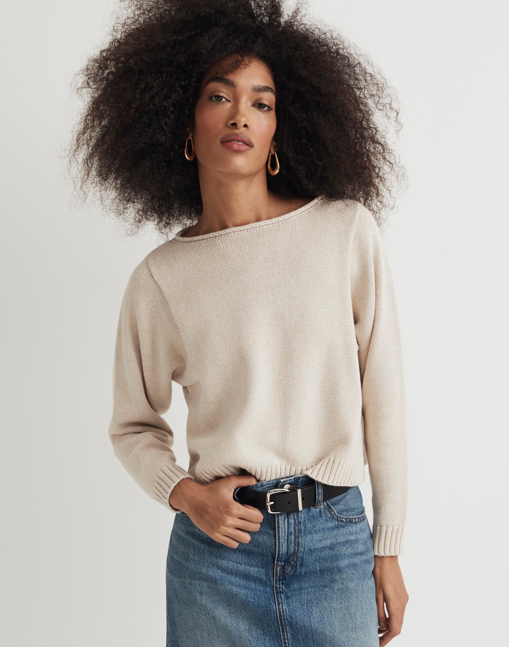 Rolled-Neck Pullover Sweater
