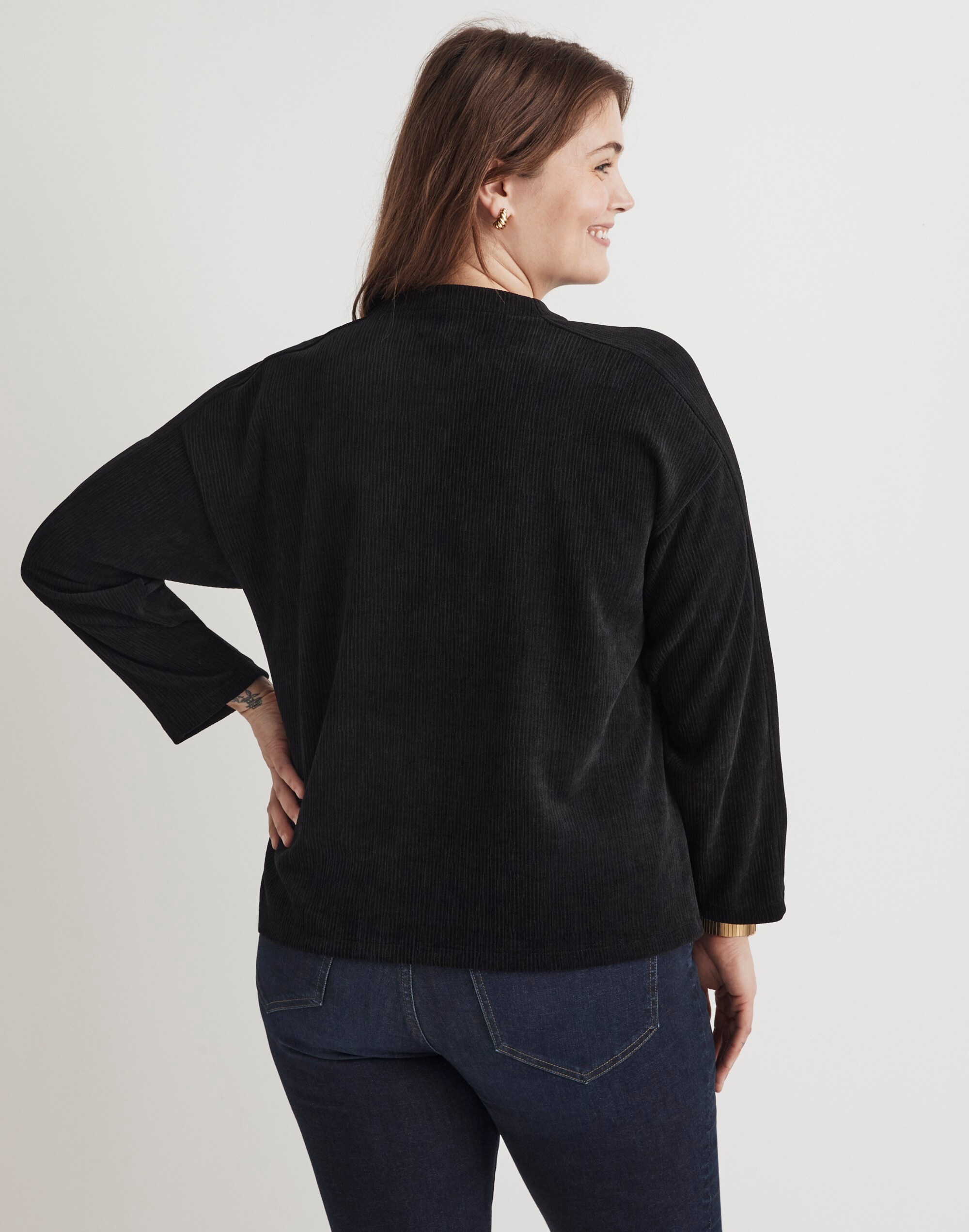 Striped Jacquard Funnelneck Top