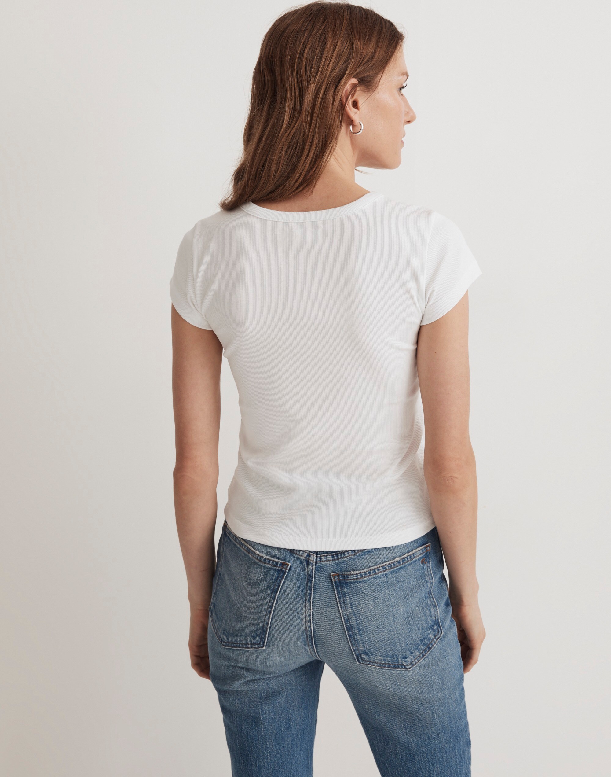 Brightside Rib Split-Neck Tee