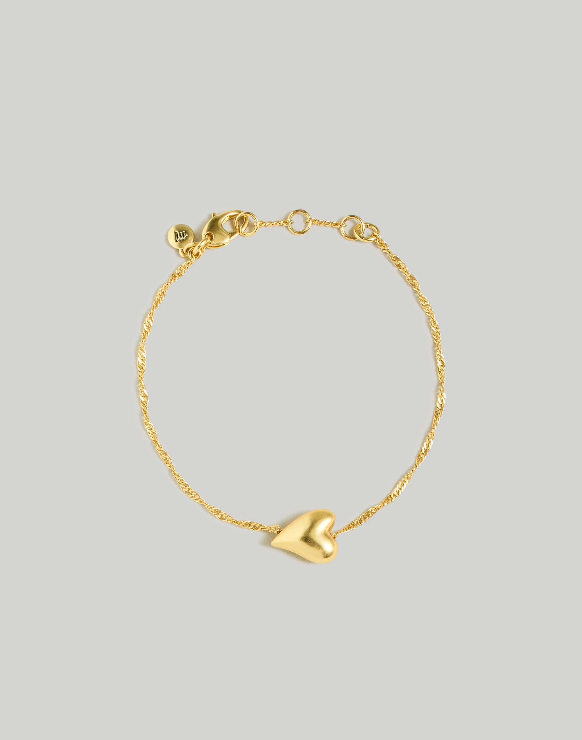 Mw Heart Bracelet In Vintage Gold