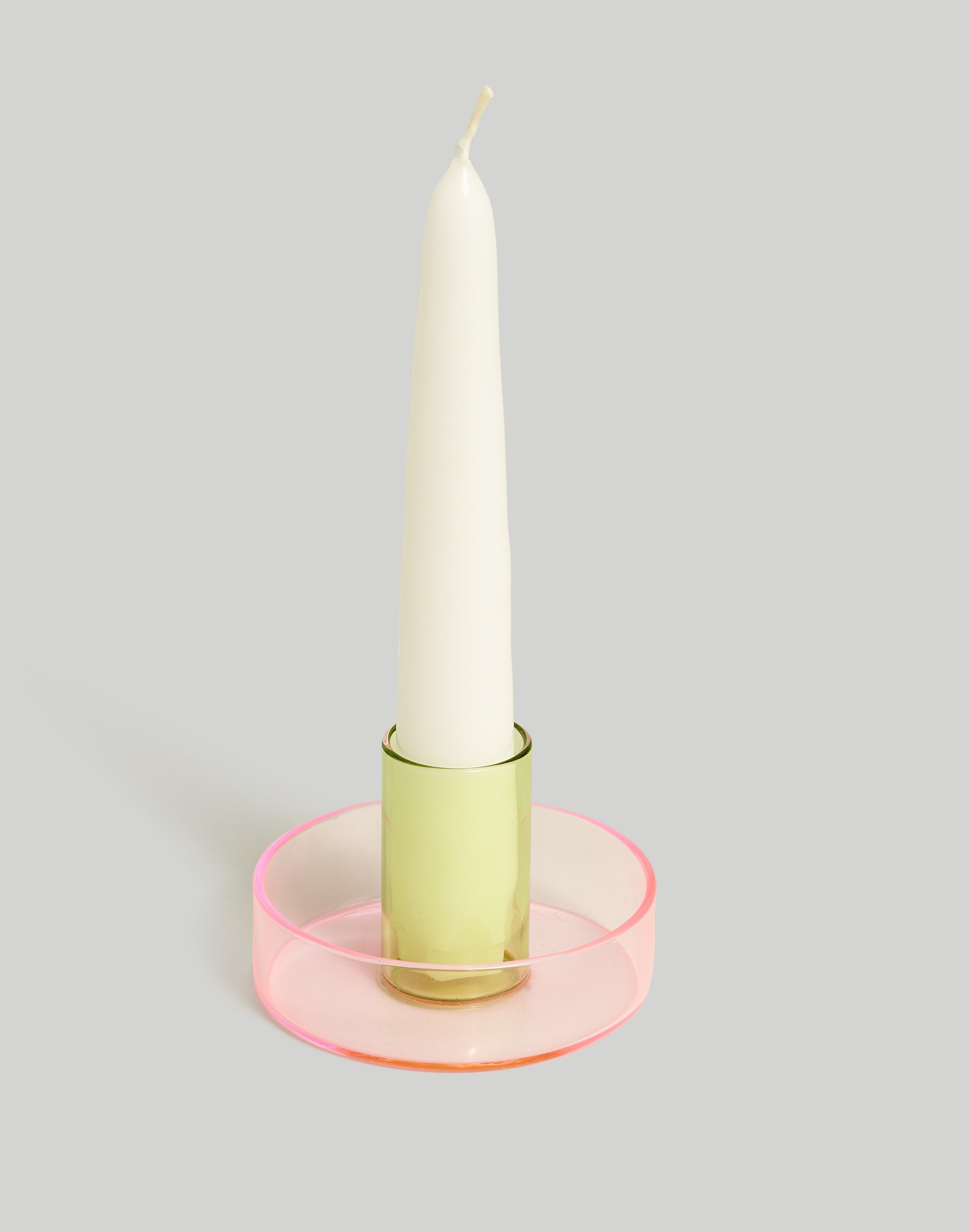 Block Design Duo Tone Glass Candle Holder