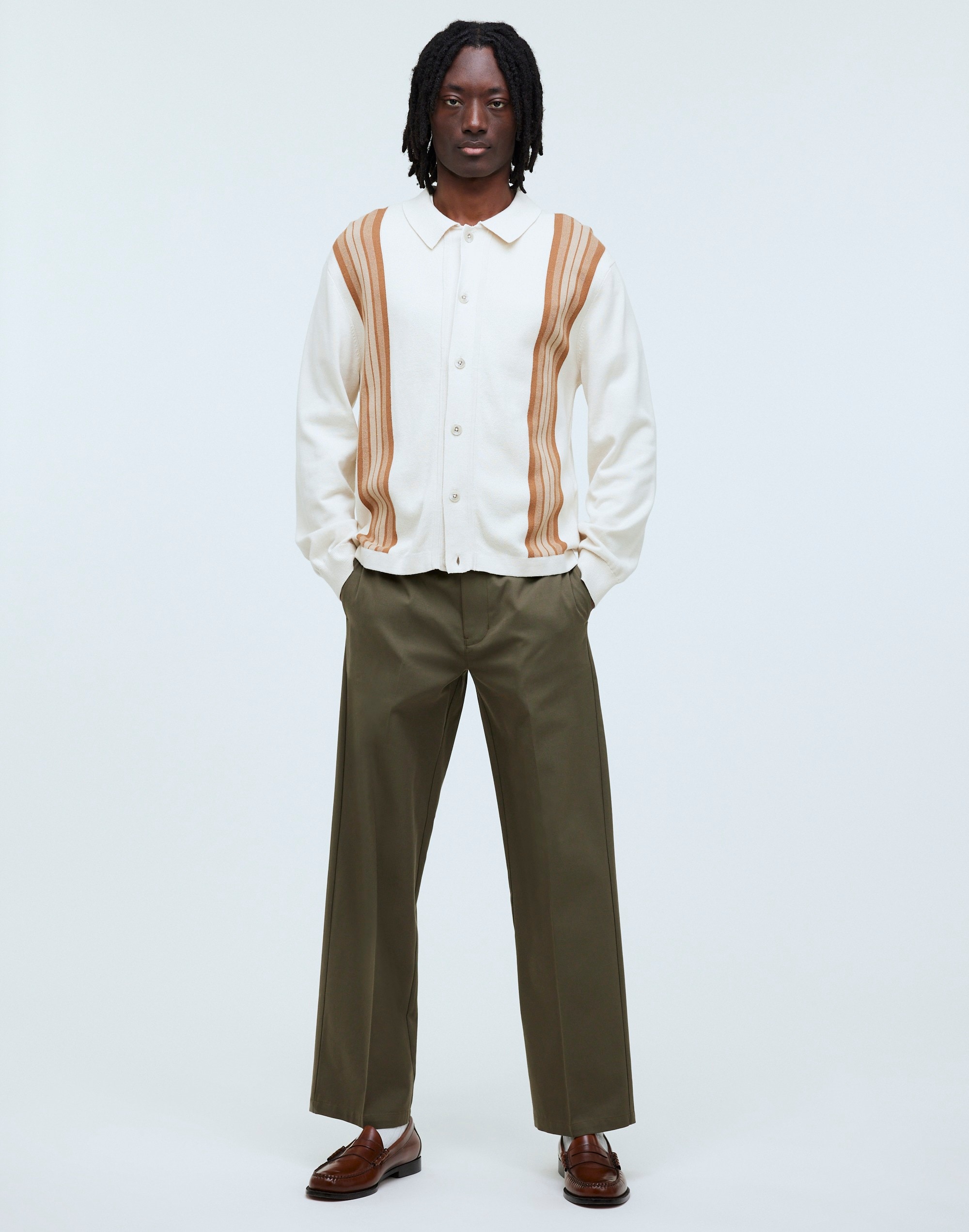 Mw Cotton-wool Blend Trousers In Capers