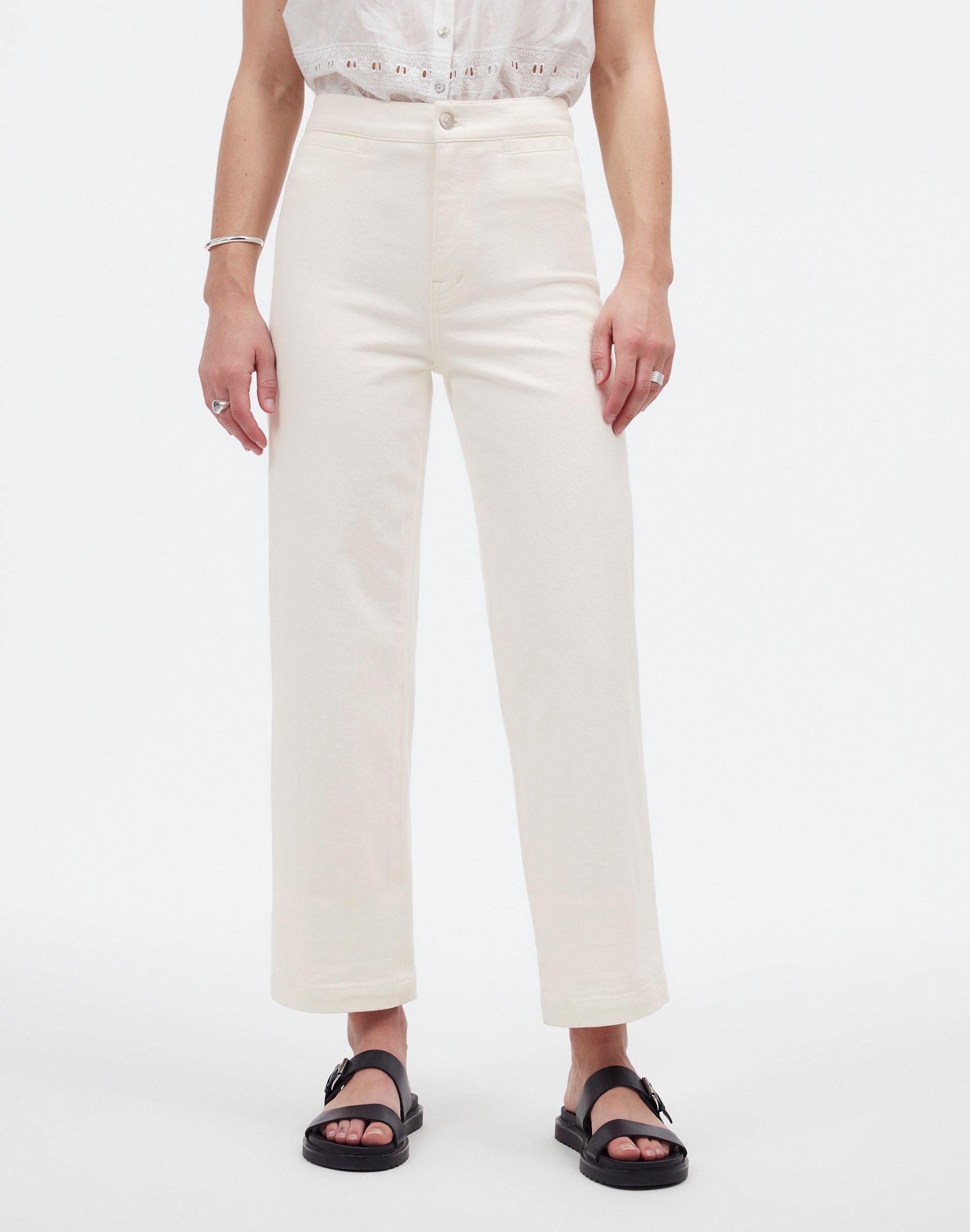 Shop Mw The Emmett Wide-leg Jean In Tile White
