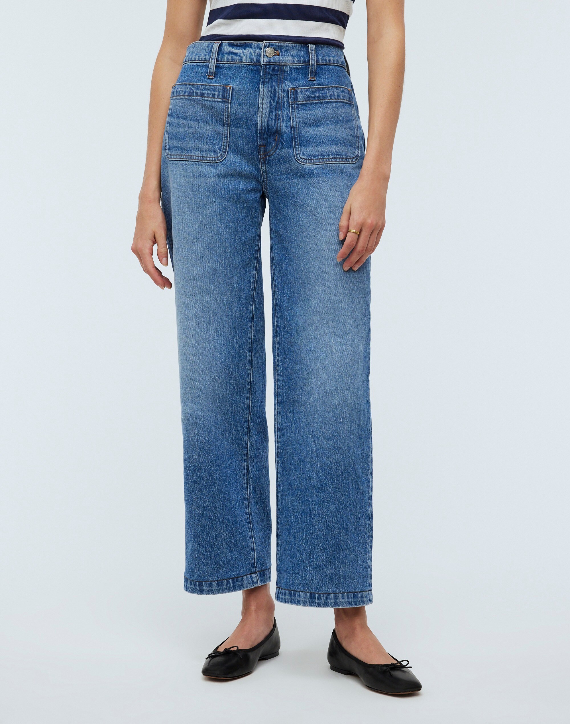 The Taller Emmett Wide-Leg Jean in Lakecourt Wash: Patch Pocket Edition