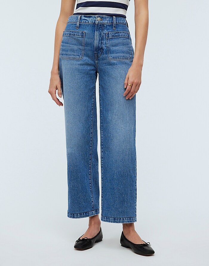 The Perfect Vintage Wide-Leg Jean in Caronia Wash: Patch Pocket