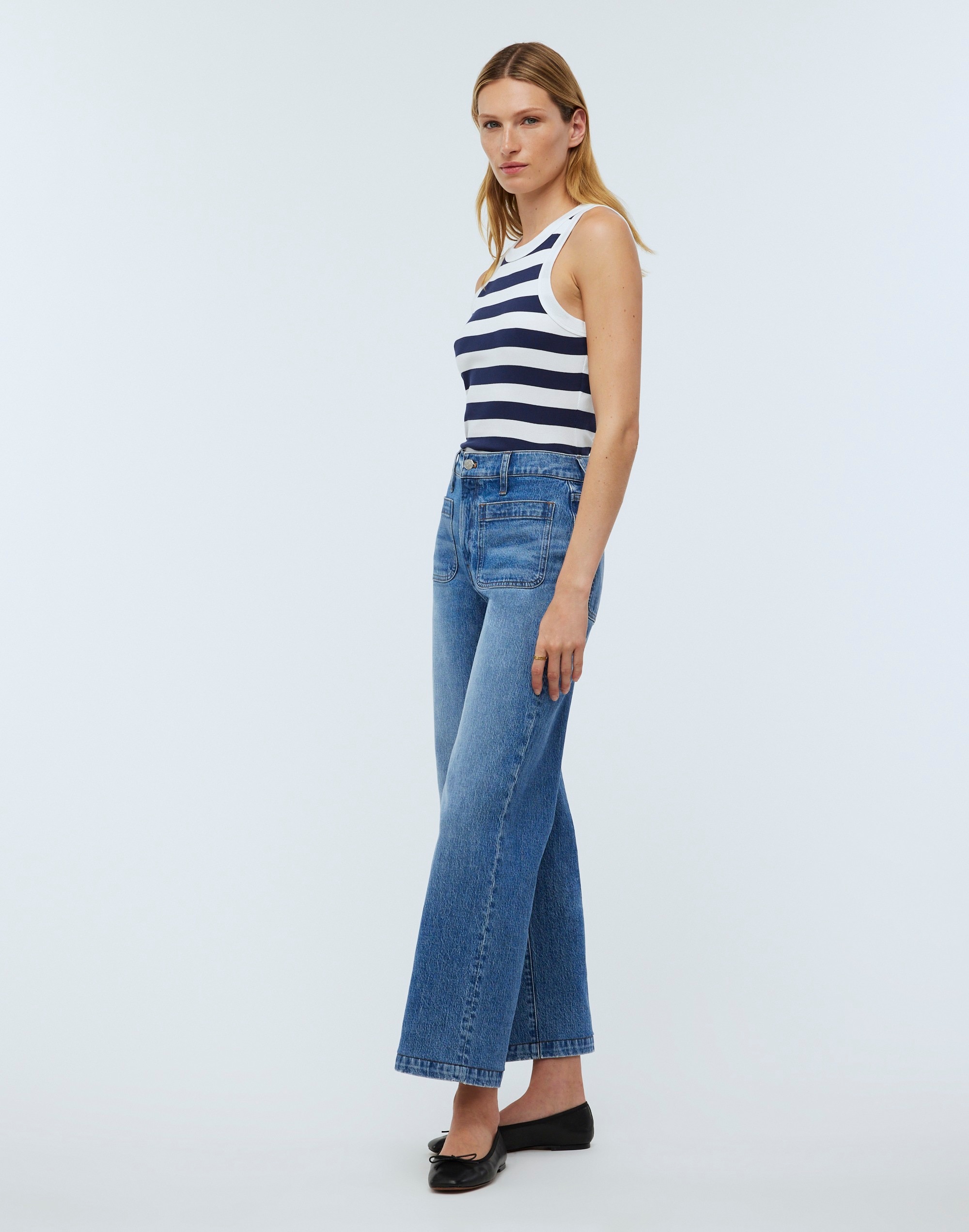 The Emmett Wide-Leg Full Length Jean: Patch Pocket Edition