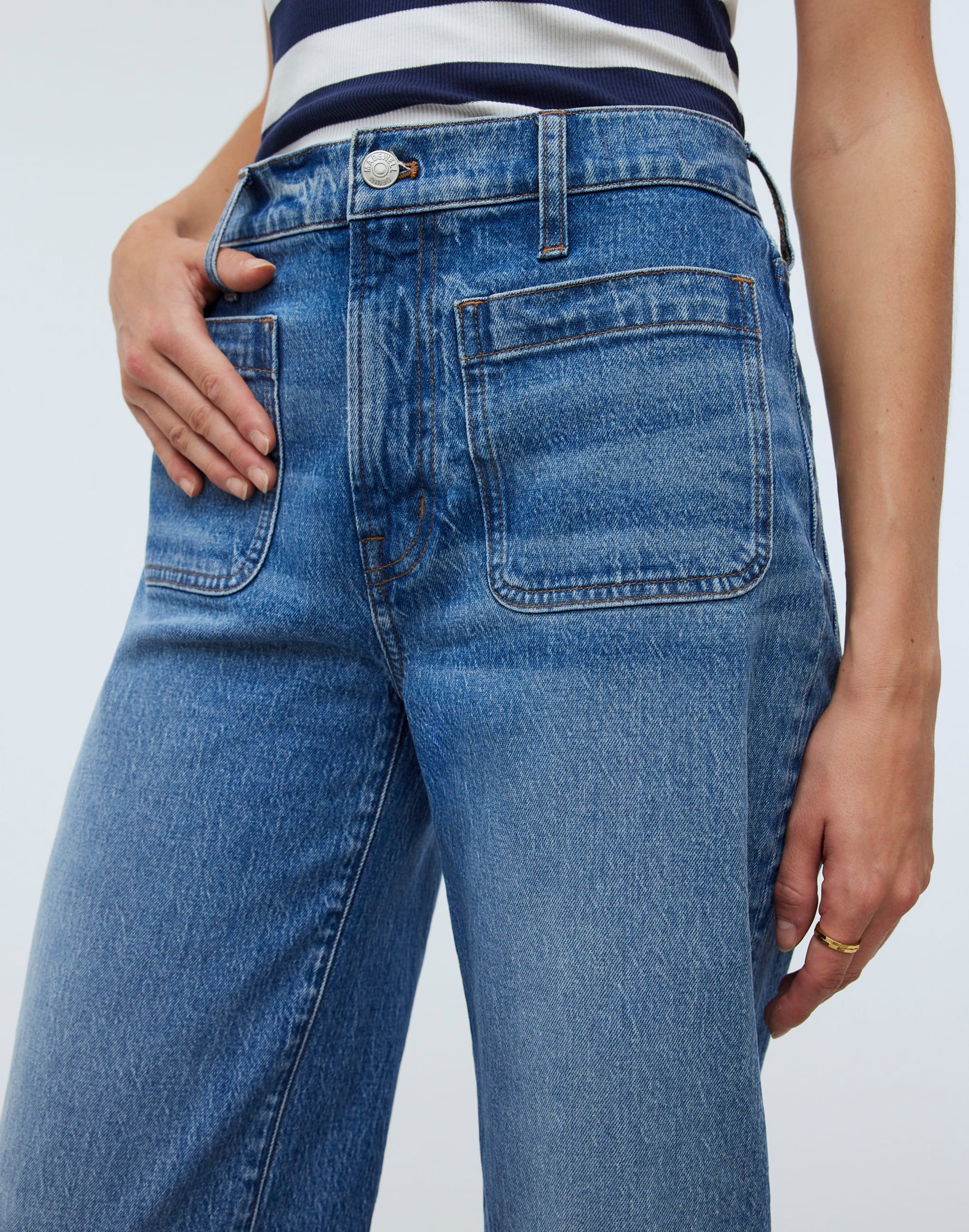 The Emmett Wide-Leg Full Length Jean: Patch Pocket Edition