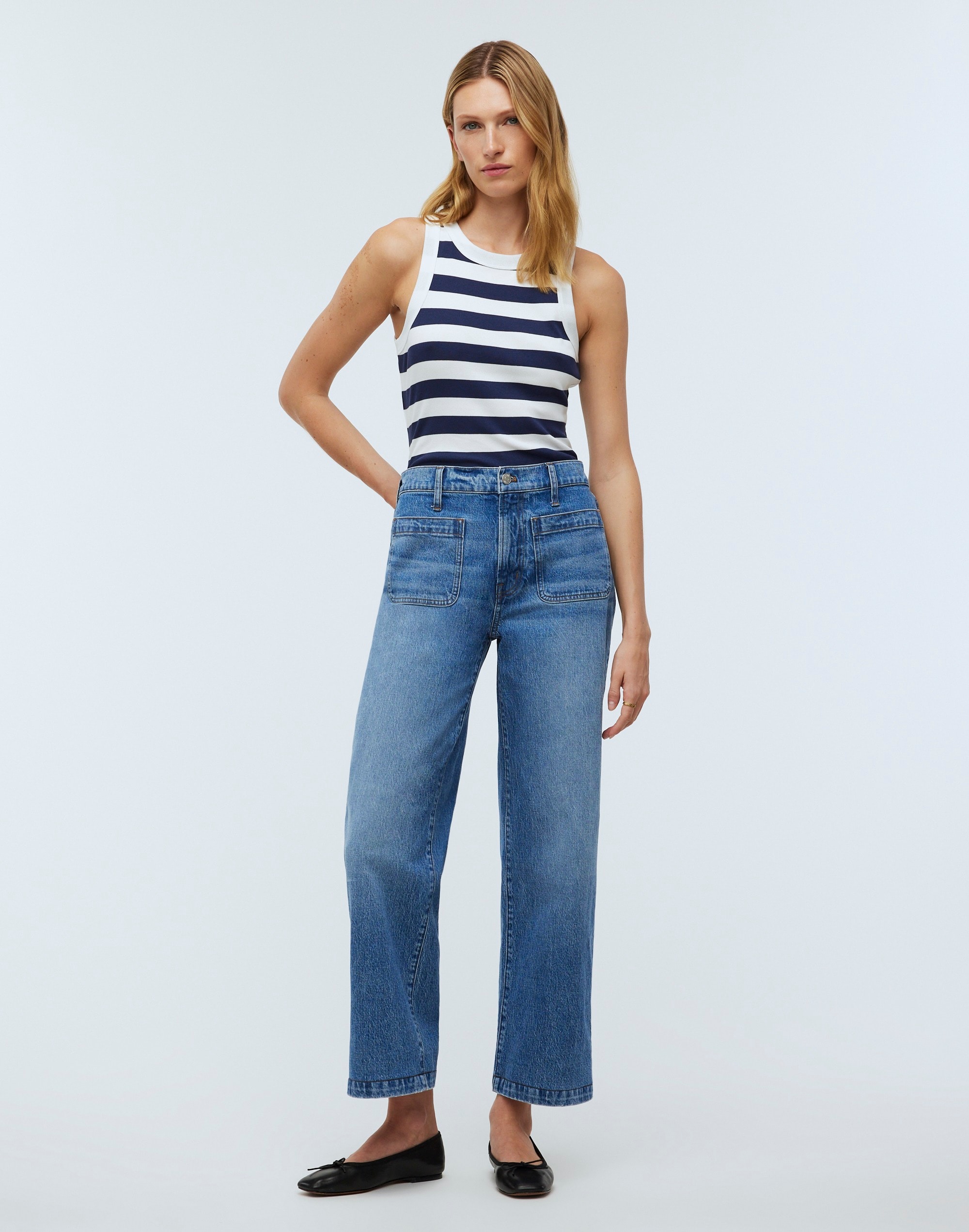 Mw The Perfect Vintage Wide-leg Jean In Lakecourt Wash