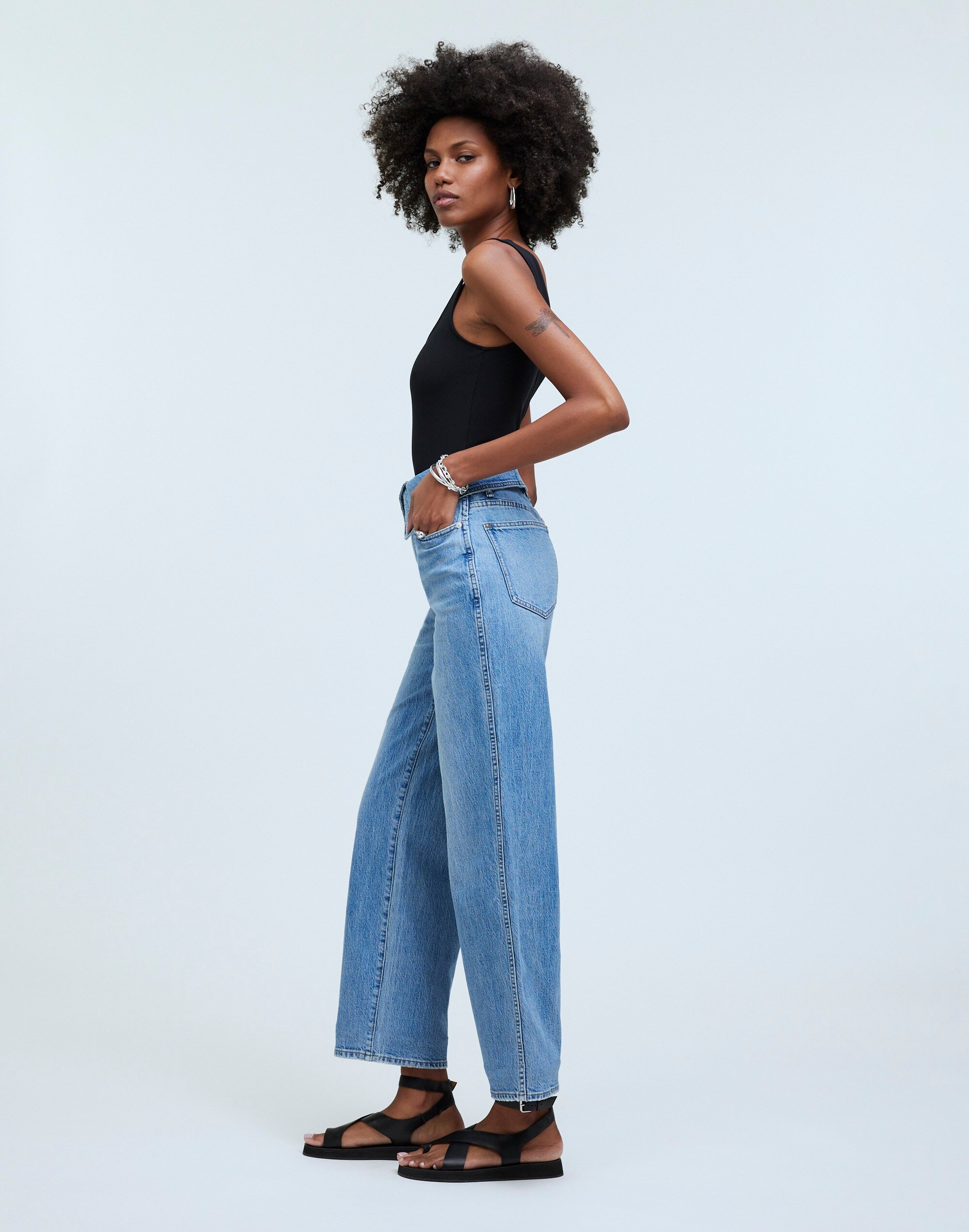 The Perfect Vintage Wide-Leg Crop Jean in Pickford Wash: Foldover-Waist Edition