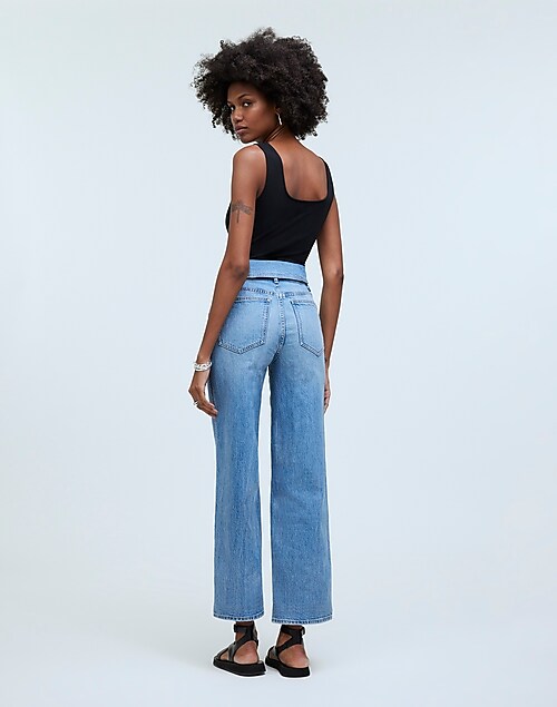 The Perfect Vintage Wide-Leg Crop Jean in Pickford Wash: Foldover-Waist  Edition