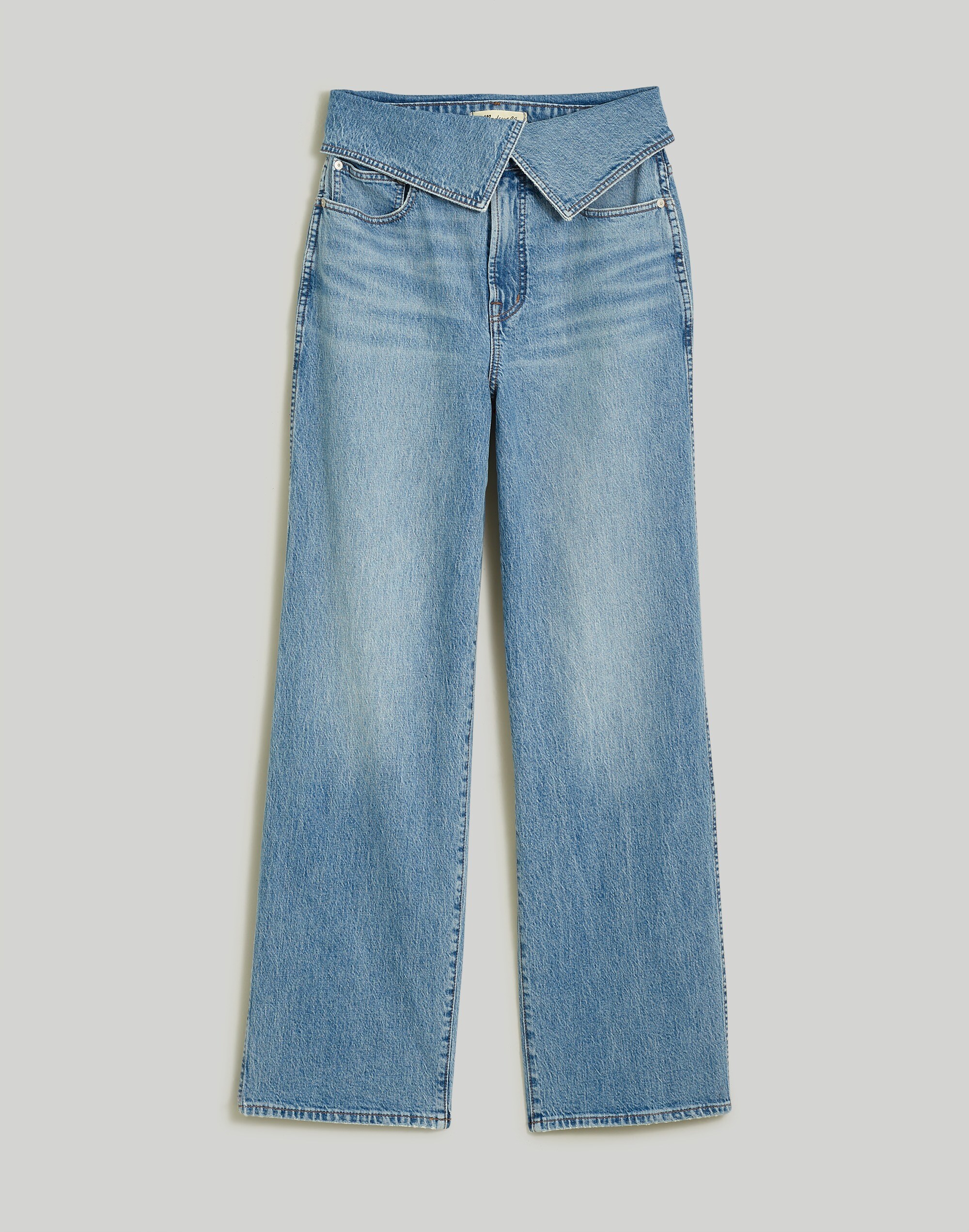 The Perfect Vintage Wide-Leg Crop Jean in Pickford Wash: Foldover