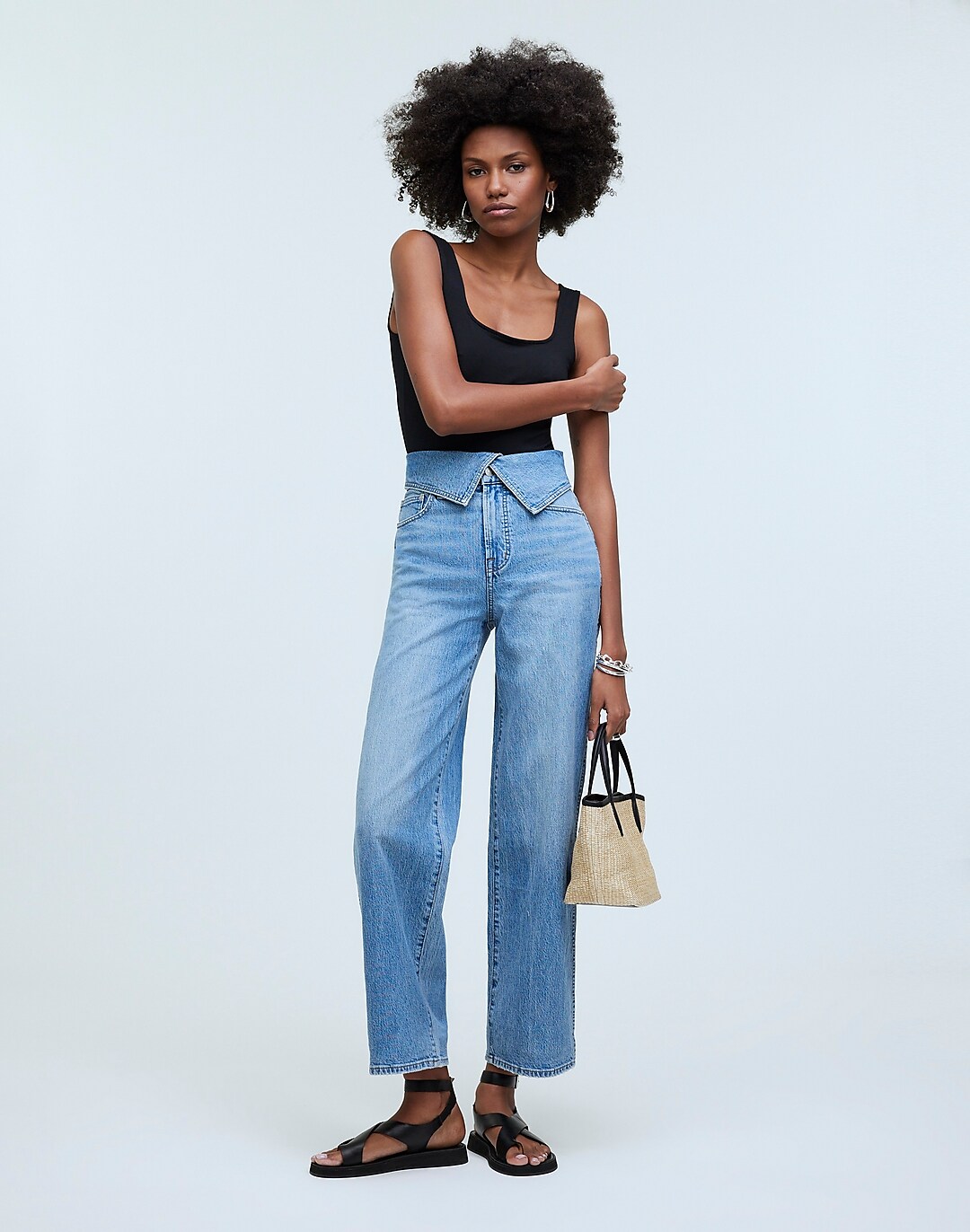 The Tall Perfect Vintage Wide-Leg Crop Jean in Pickford Wash