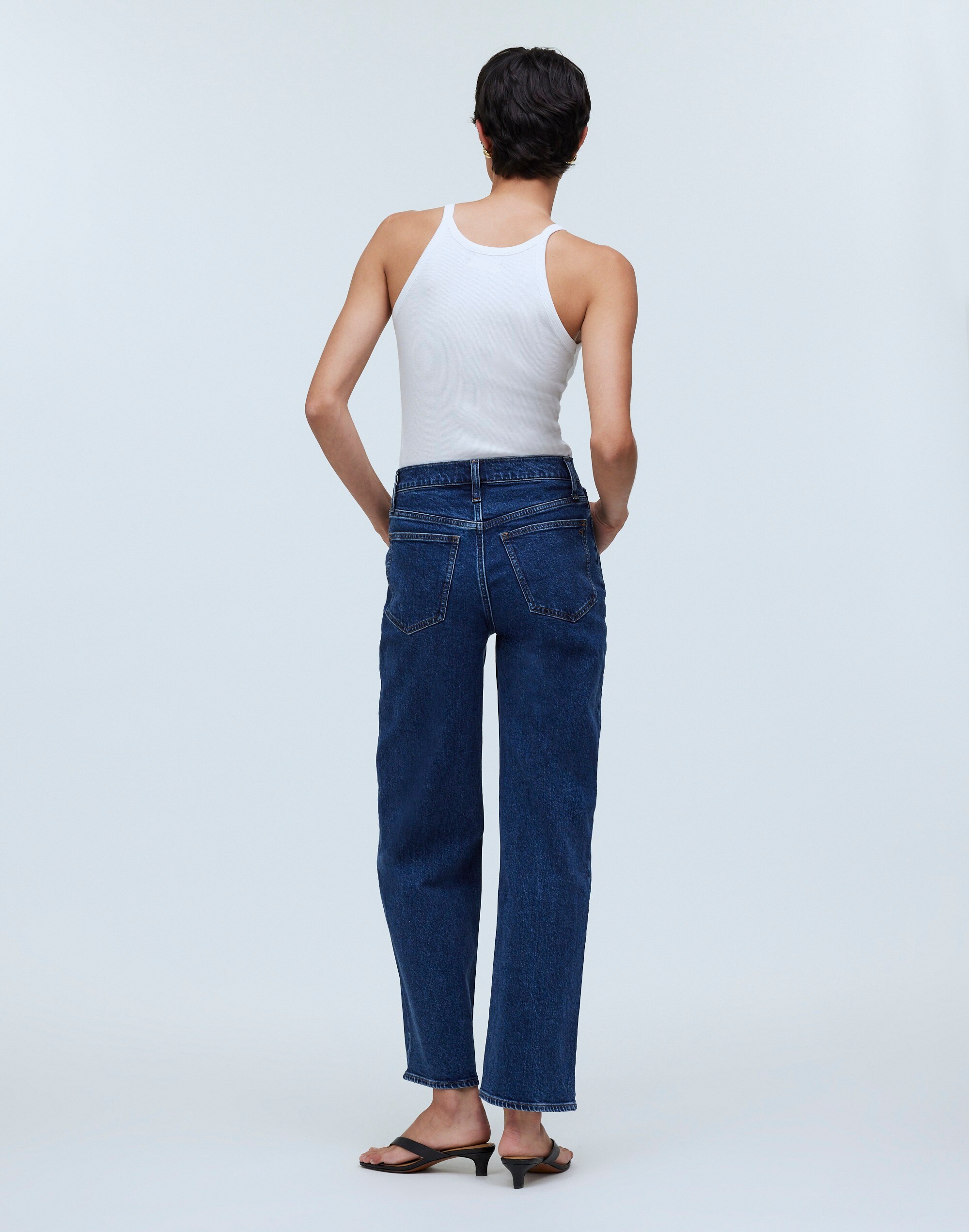 The Perfect Vintage Wide-Leg Crop Jean in Marbern Wash: Button-Front Edition in null image 4