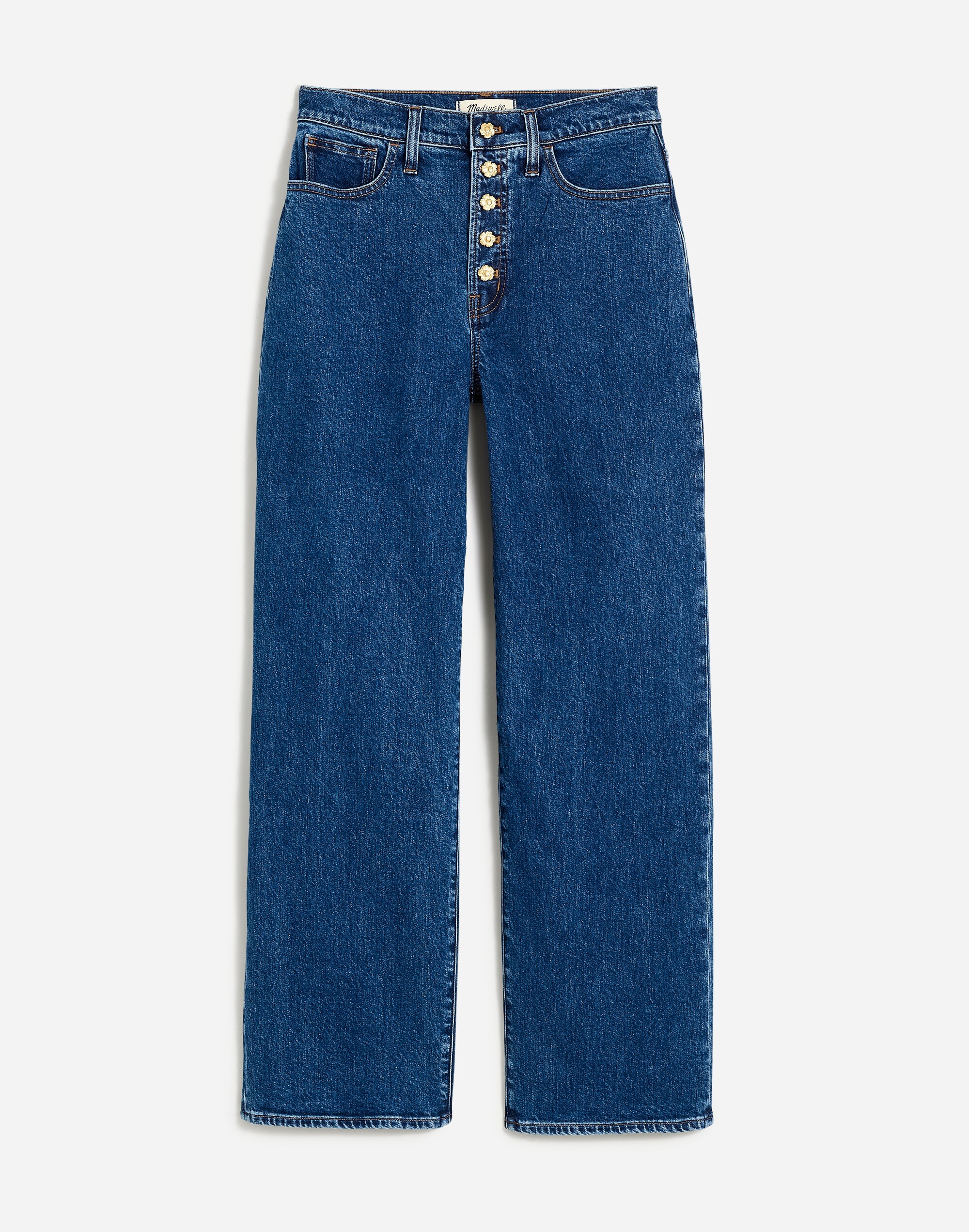 The Perfect Vintage Wide-Leg Crop Jean in Marbern Wash: Button-Front Edition