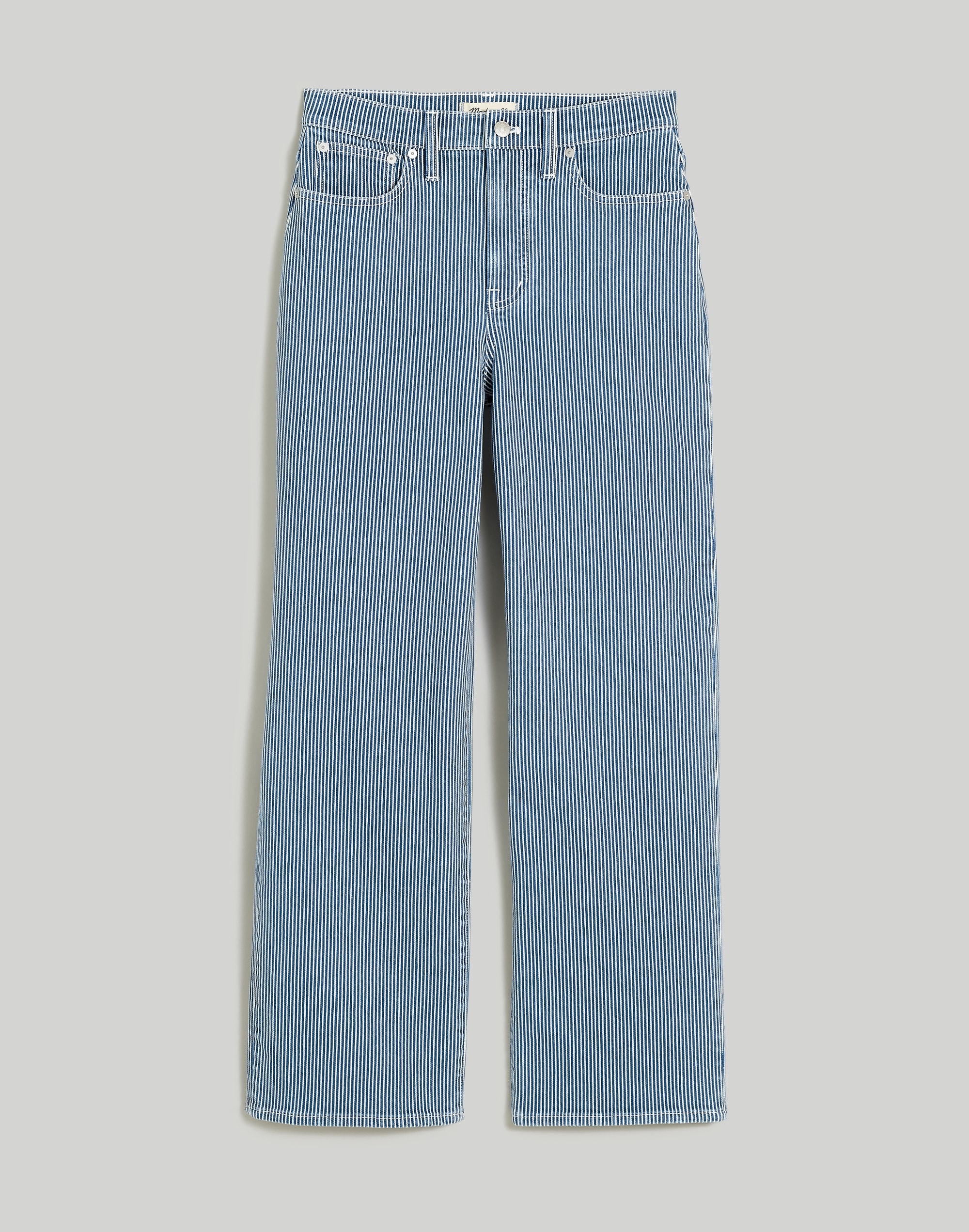 the perfect vintage wide-leg crop jean in indigo railroad stripe