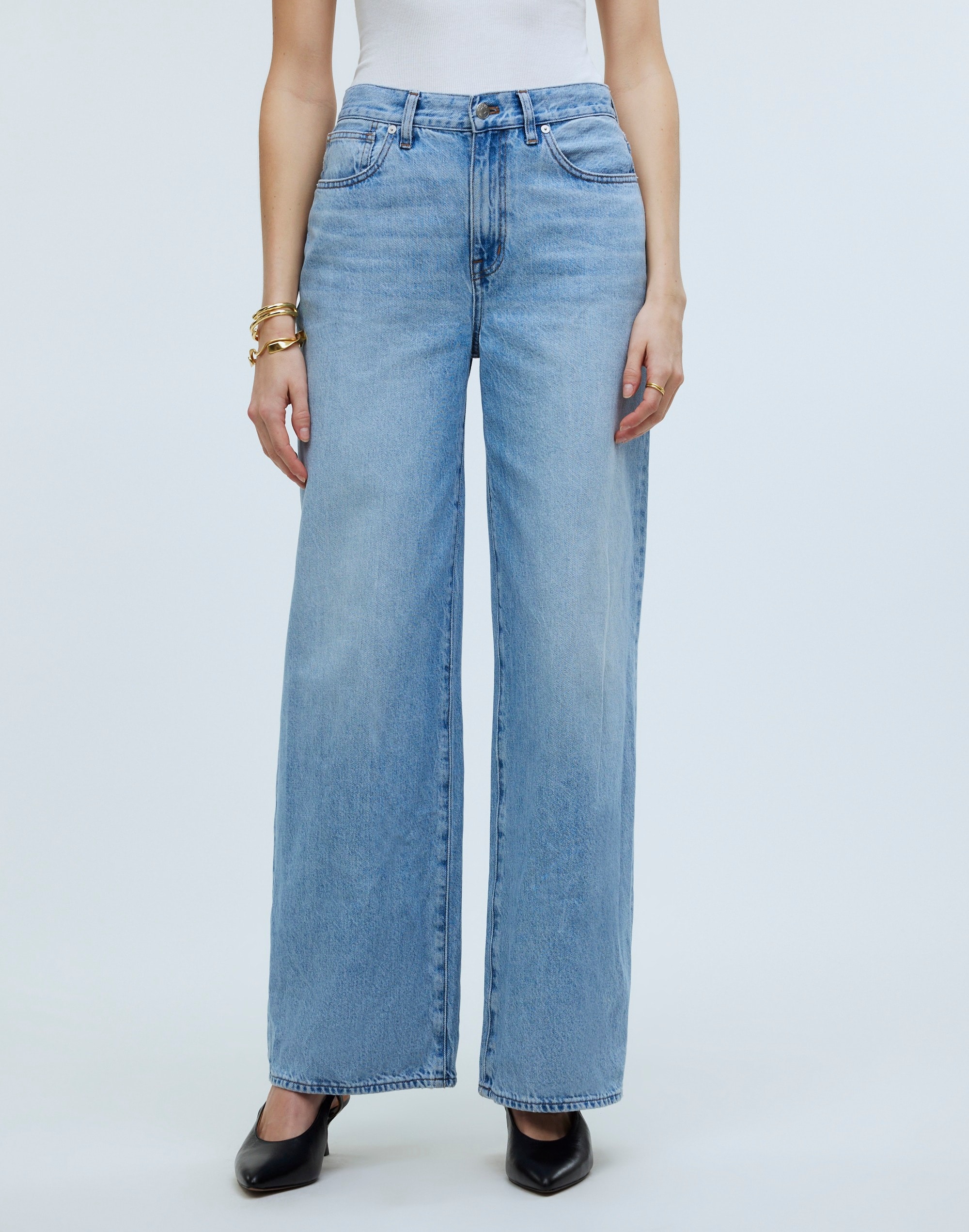 Shop Mw Superwide-leg Jeans In Ahern Wash