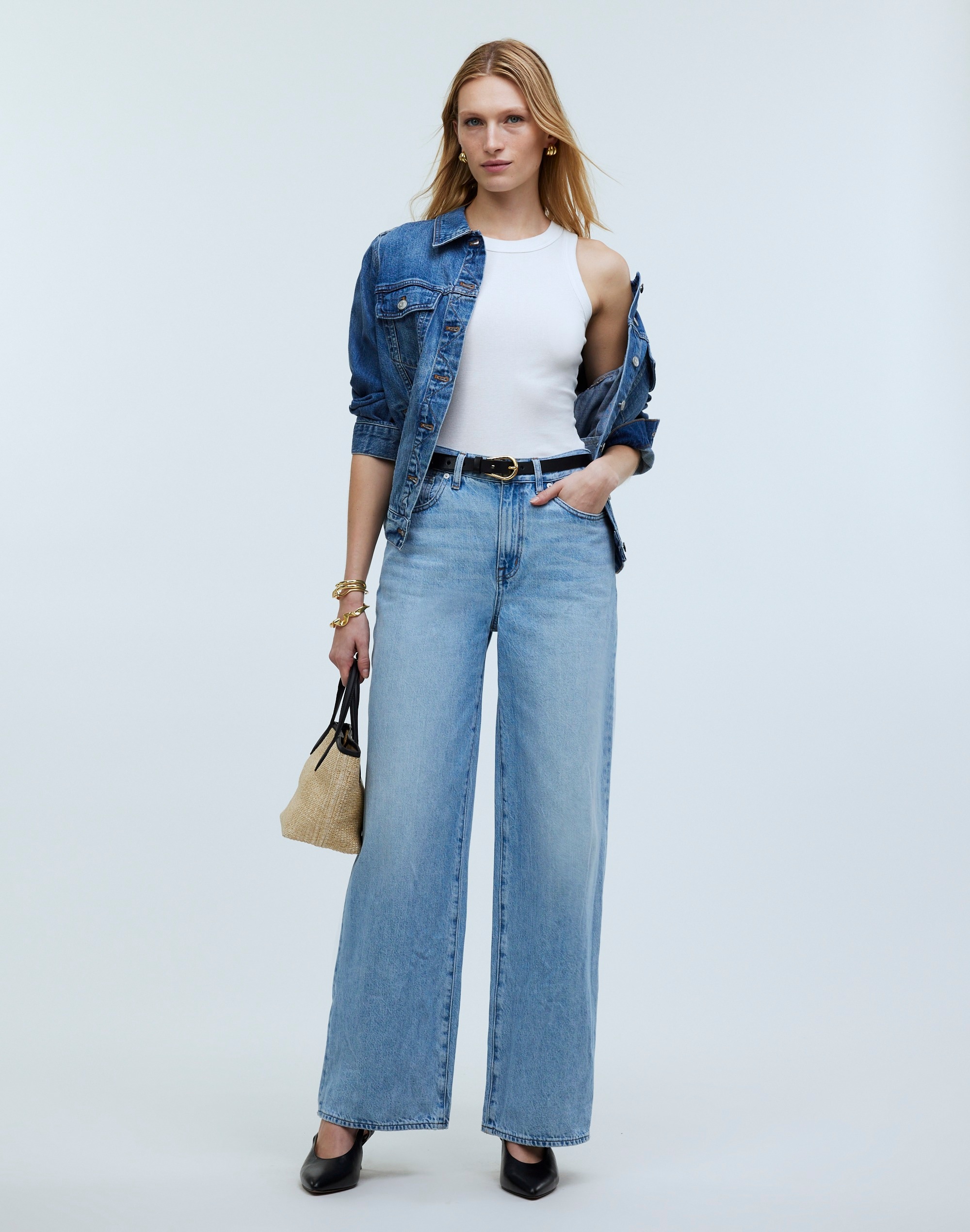 Mw Superwide-leg Jeans In Ahern Wash