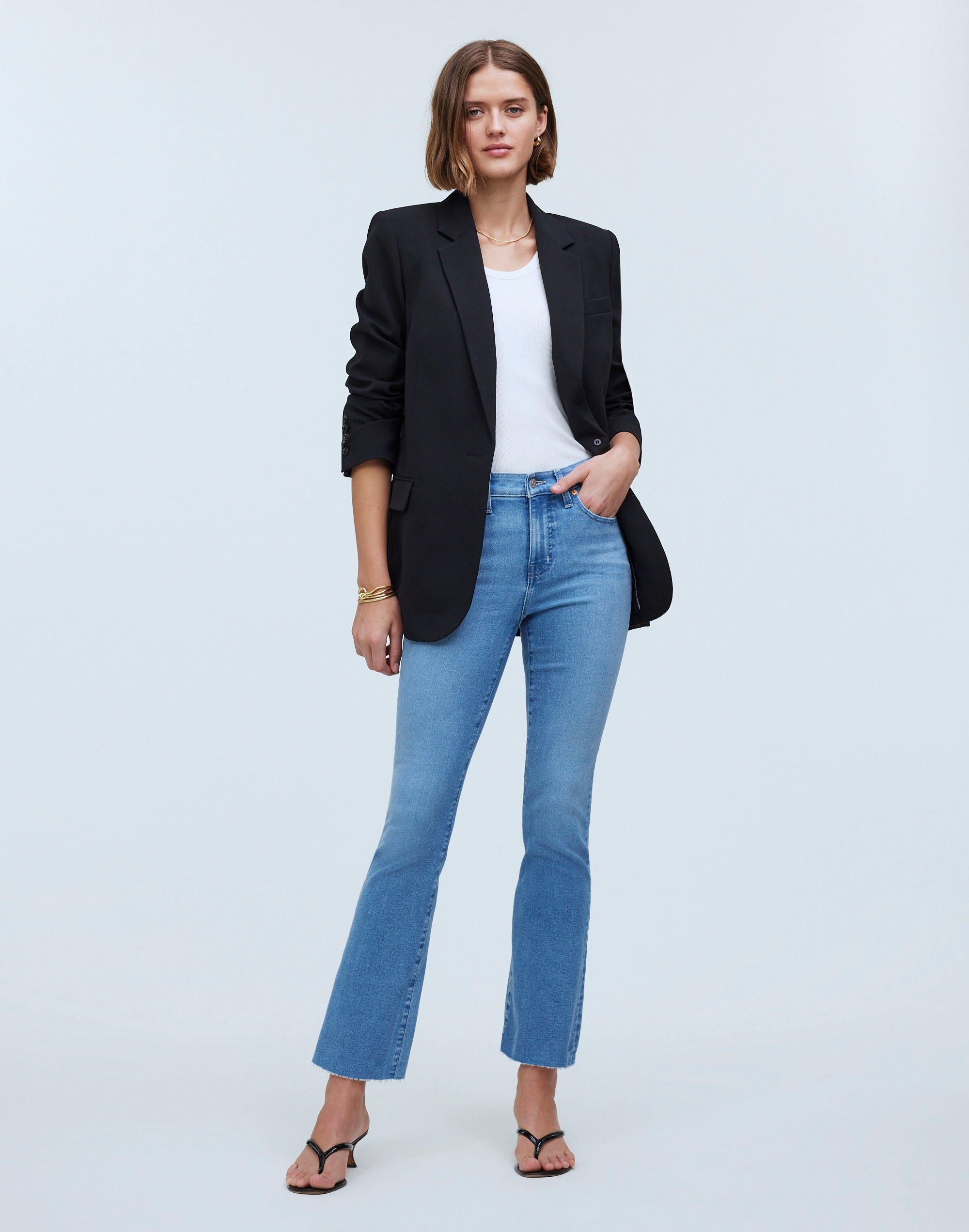 Kick Out Crop Jeans Corley Wash: Raw-Hem Edition