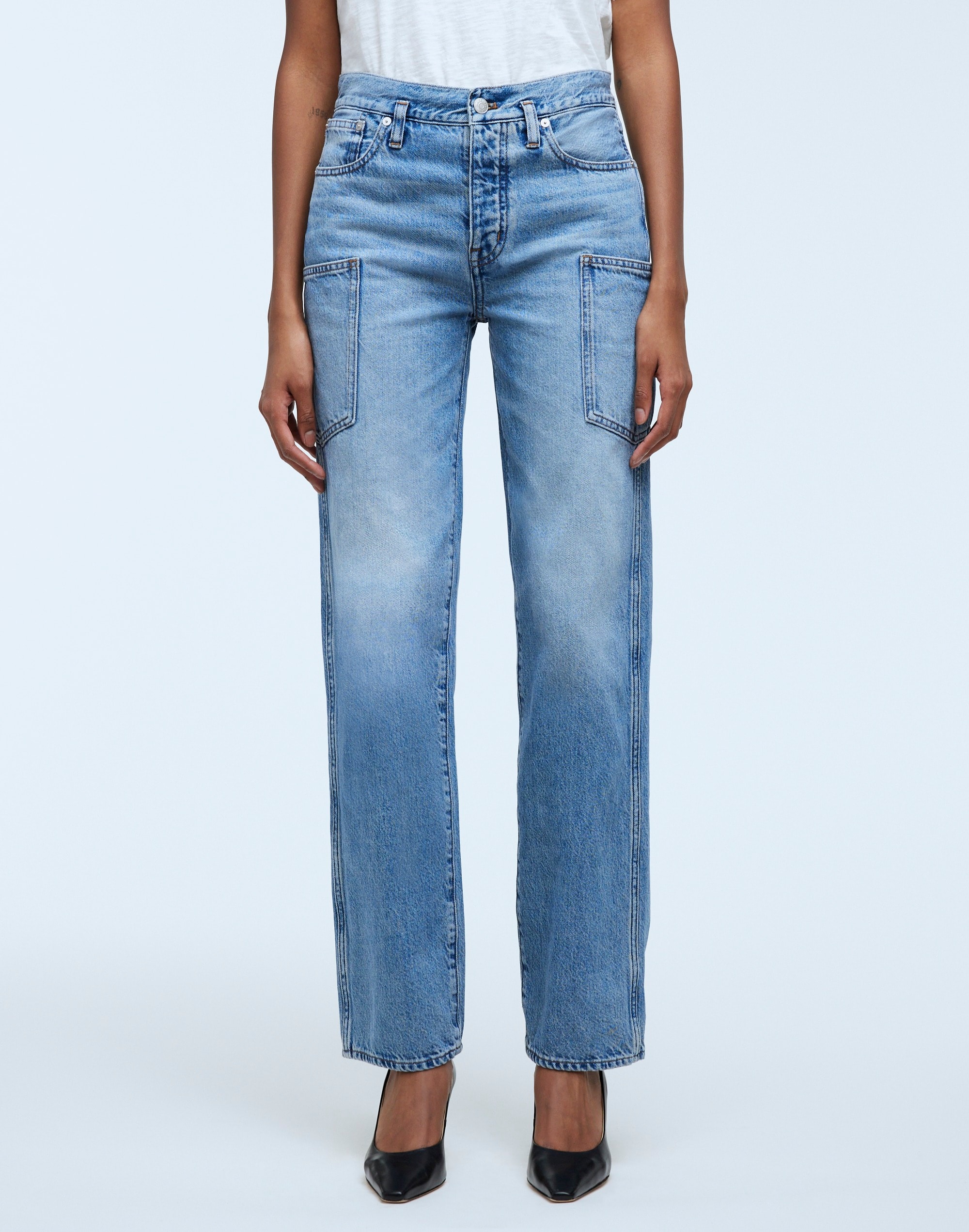 Low-Slung Straight Jeans