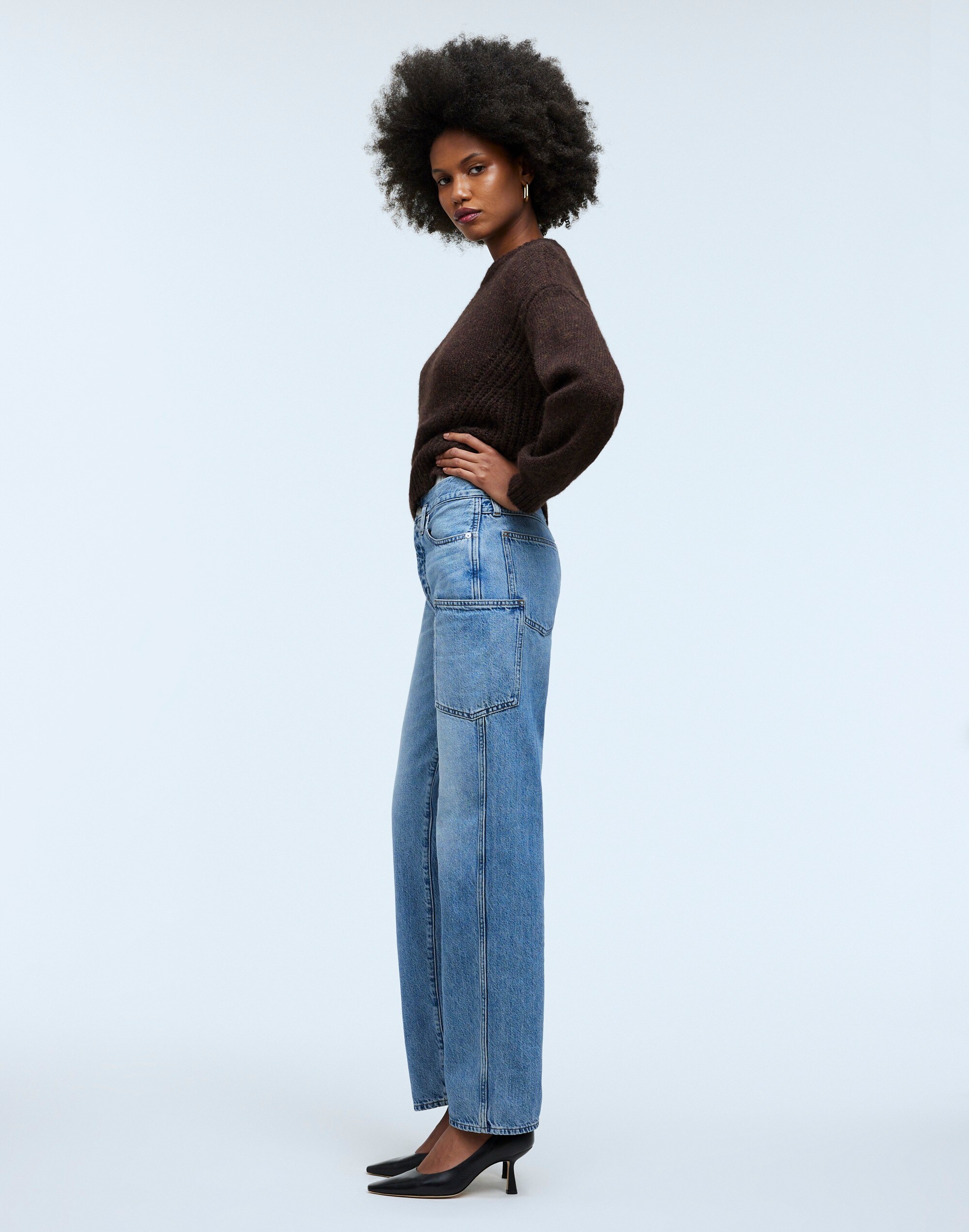 Low-Slung Straight Jeans