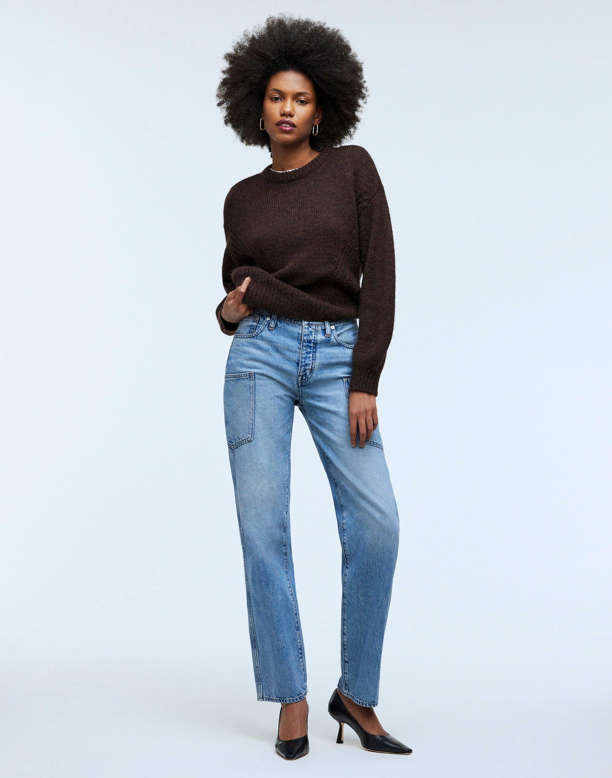 Low-Slung Straight Jeans